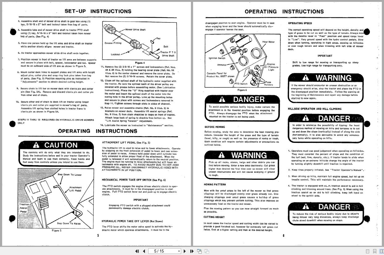 Jacobsen TurfCat II Tractor Rotary Mower 60 Operators Manual Parts List 362698 (2)