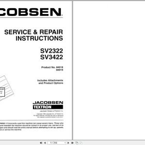 Jacobsen Utility Vehicle SV2322 SV3422 Service Repair Instruction 4171666 1995 (1)