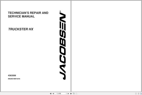 Jacobsen Utility Vehicle Truckster Hx Service Repair Manual 4363506 2016 (1)