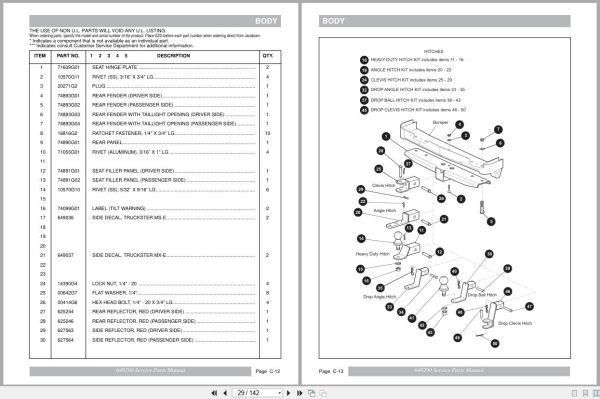 Jacobsen Utility Vehicle Truckster MS-E MX-E Service Parts Manual 649290 2015 Jacobsen Utility Vehicle Truckster Ms E Mx E Service Parts Manual 649290 2015 (2)