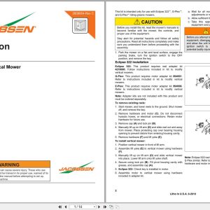 Jacobsen Vertical Mower Eclipse 360 ELiTE 360 GP400 Instruction Sheet 2809654 C 2010 (1)