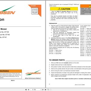 Jacobsen Vertical Mower Tri King TR320 TR330 Instruction Sheet 4113401 B 208 (1)