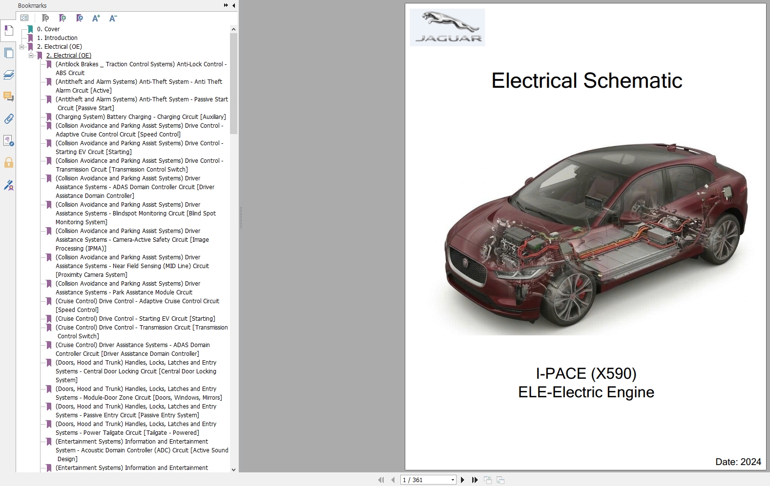 Jaguar I PACE X590 2024 ELE Electric Engine Wiring Diagram 1