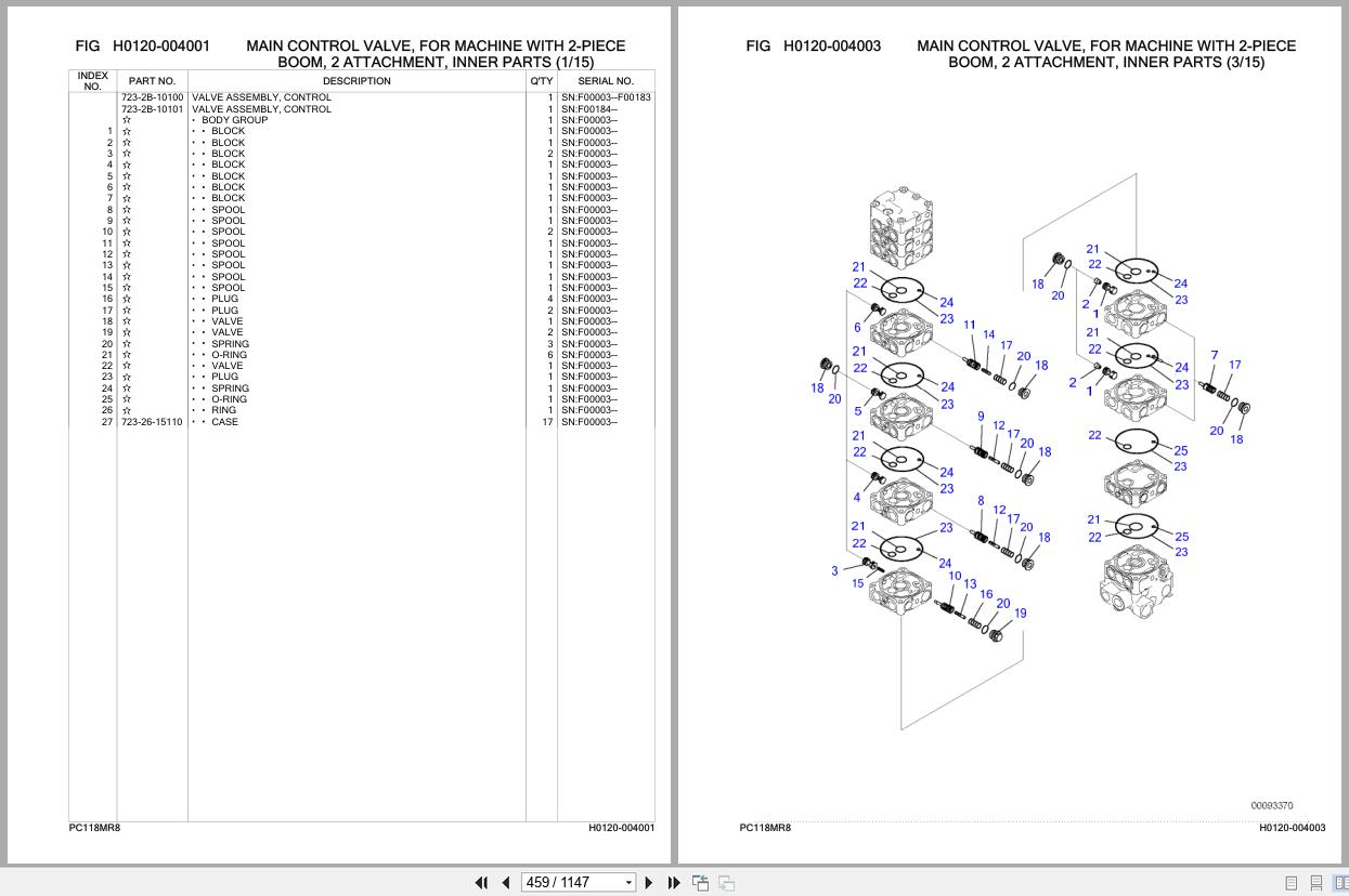 Komatsu Excavator PC118MR 8 SN F00003 And Up Parts Catalog 2