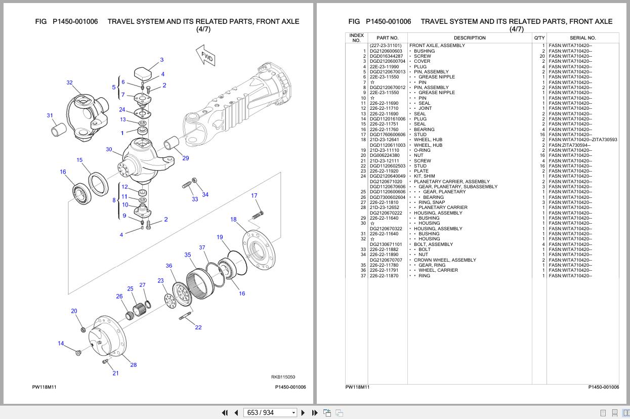 Komatsu Excavator PW118MR 11 SN F30003 And Up Parts Catalog 2
