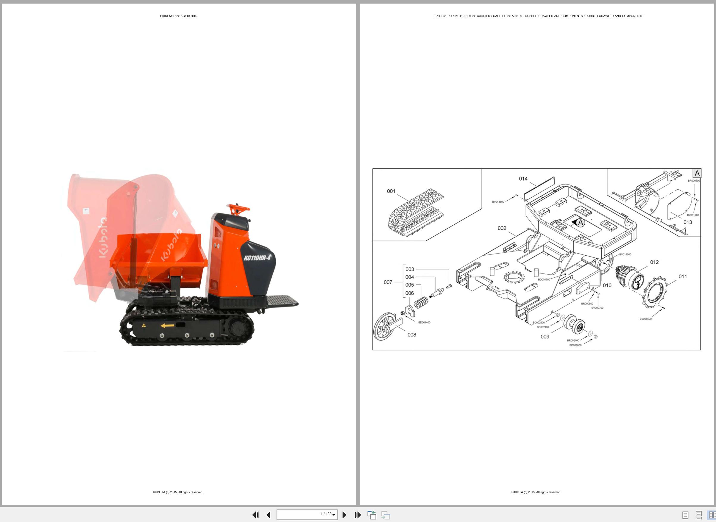Kubota Carrier KC110 HR4 Spare Parts Catalog EN ES (1)