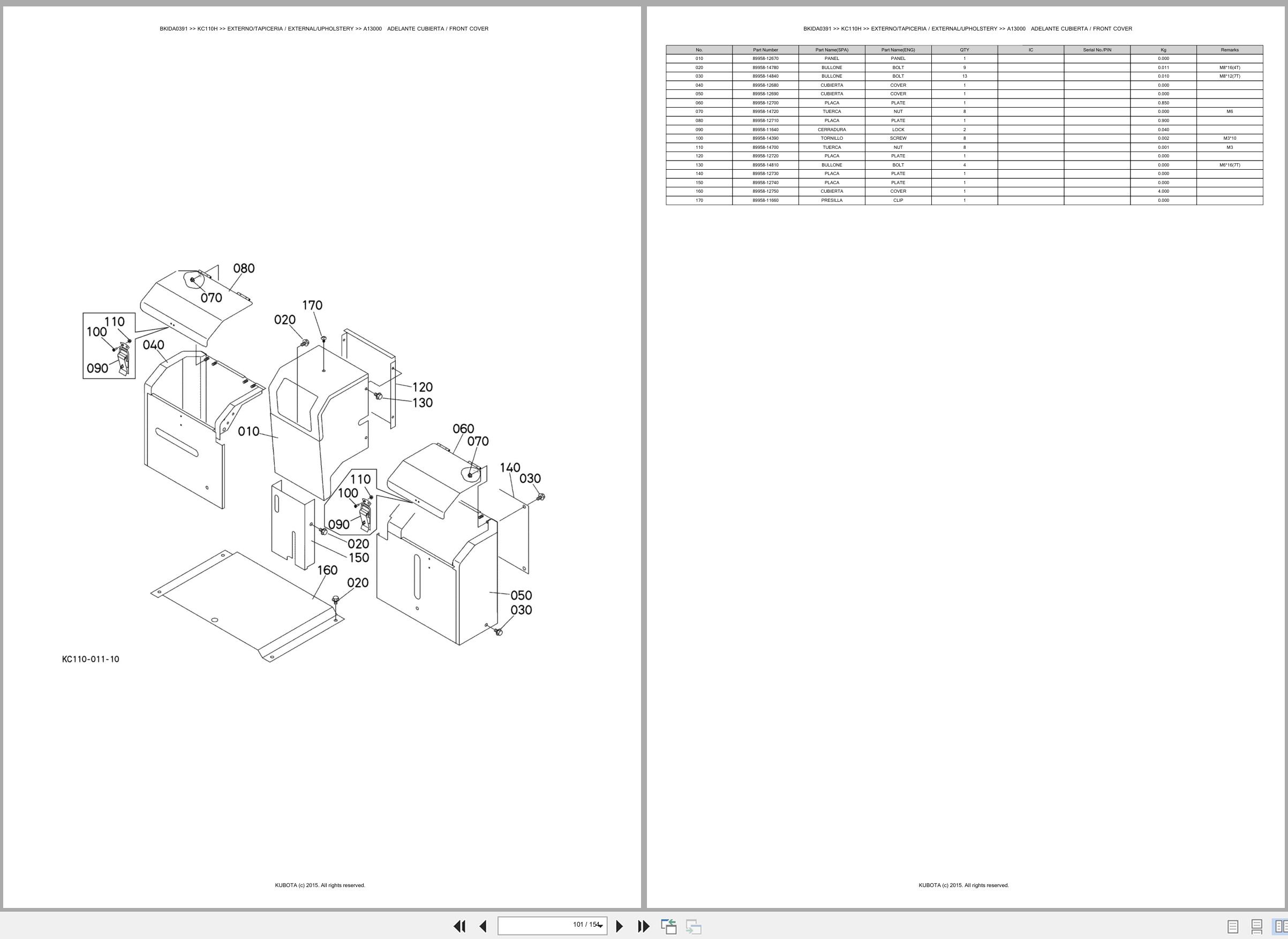 Kubota Carrier KC110H Spare Parts Catalog EN ES (3)