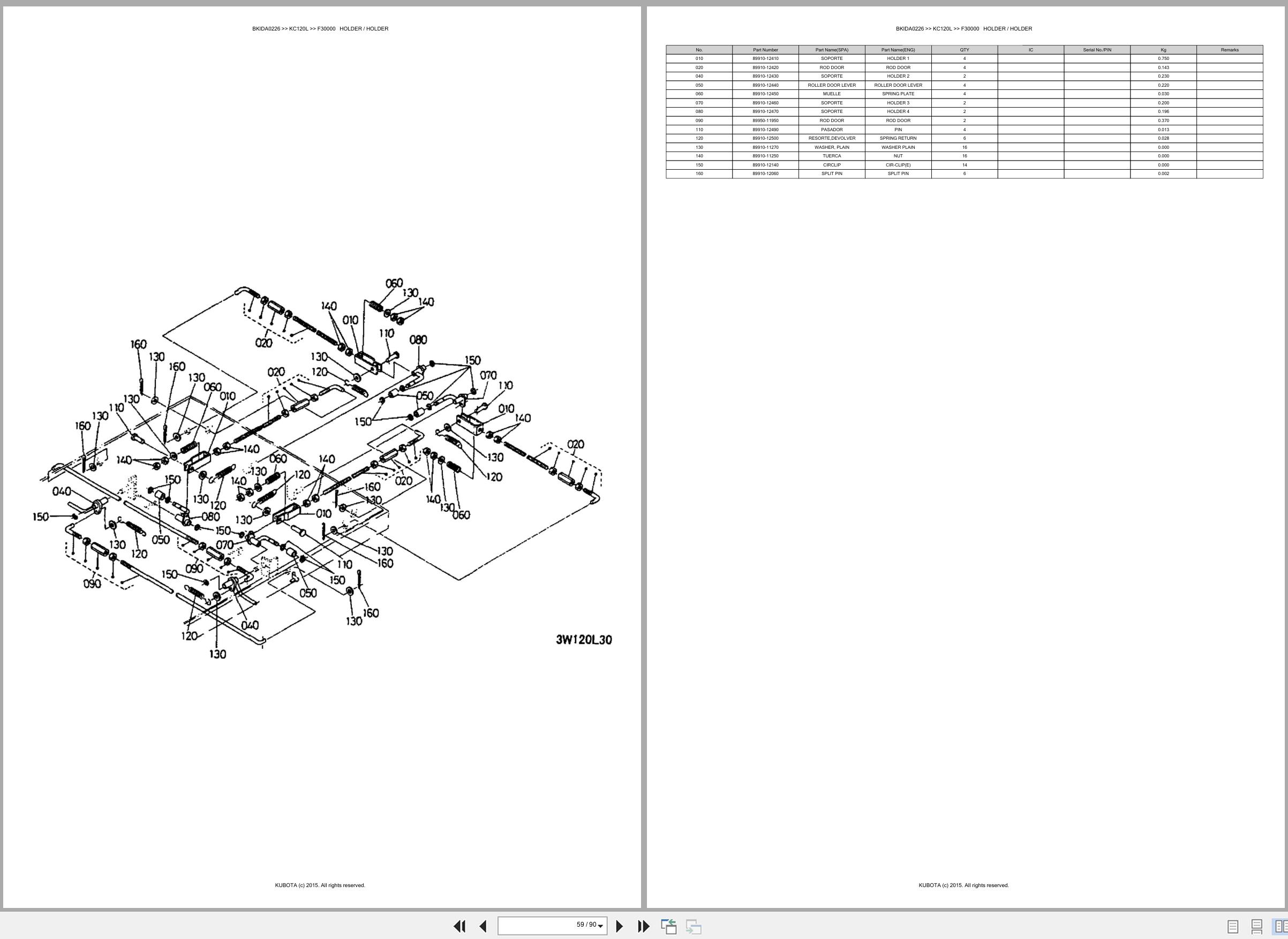 Kubota Carrier KC120L Spare Parts Catalog EN ES (3)