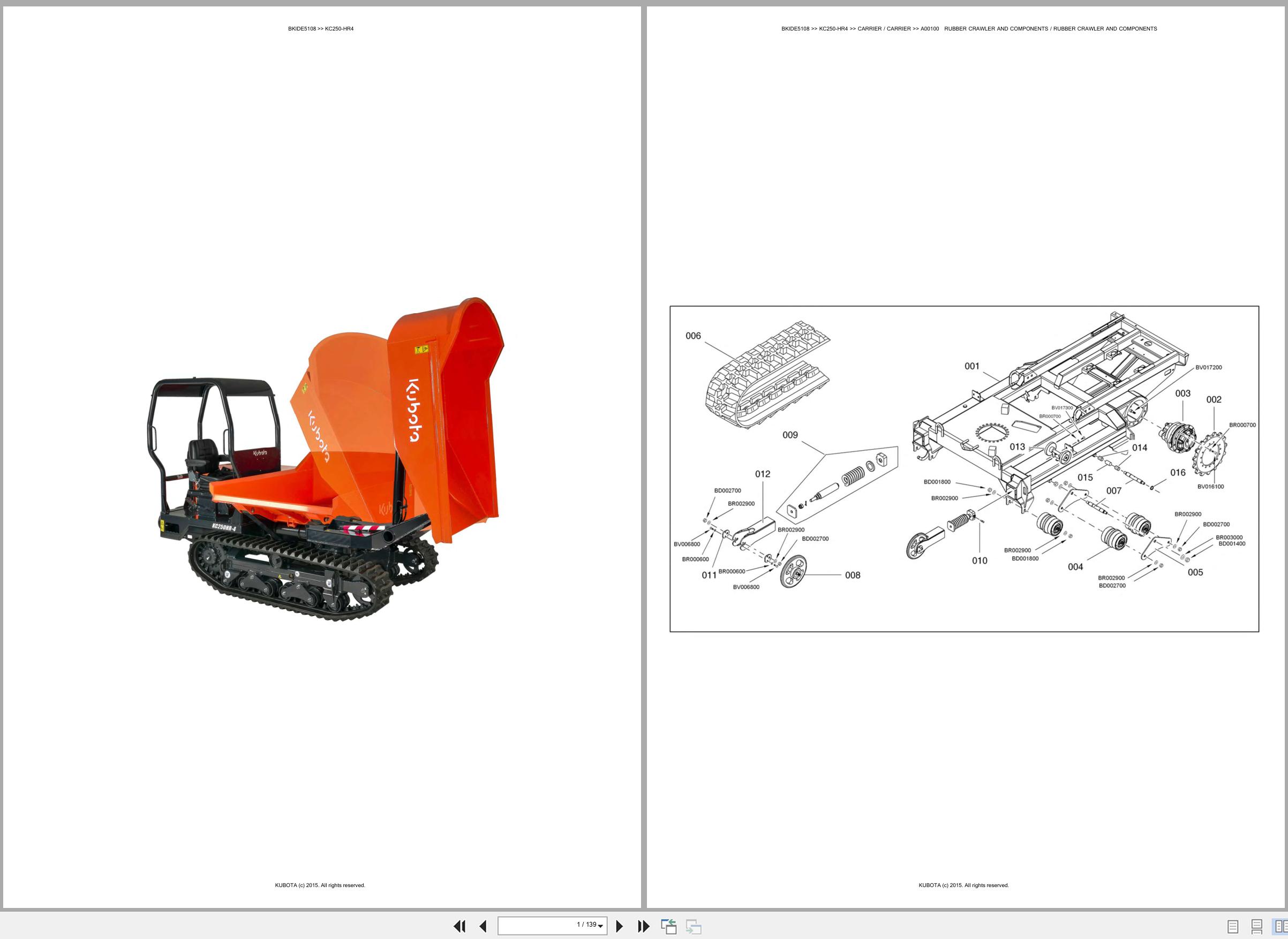 Kubota Carrier KC250 HR4 Spare Parts Catalog EN ES (1)