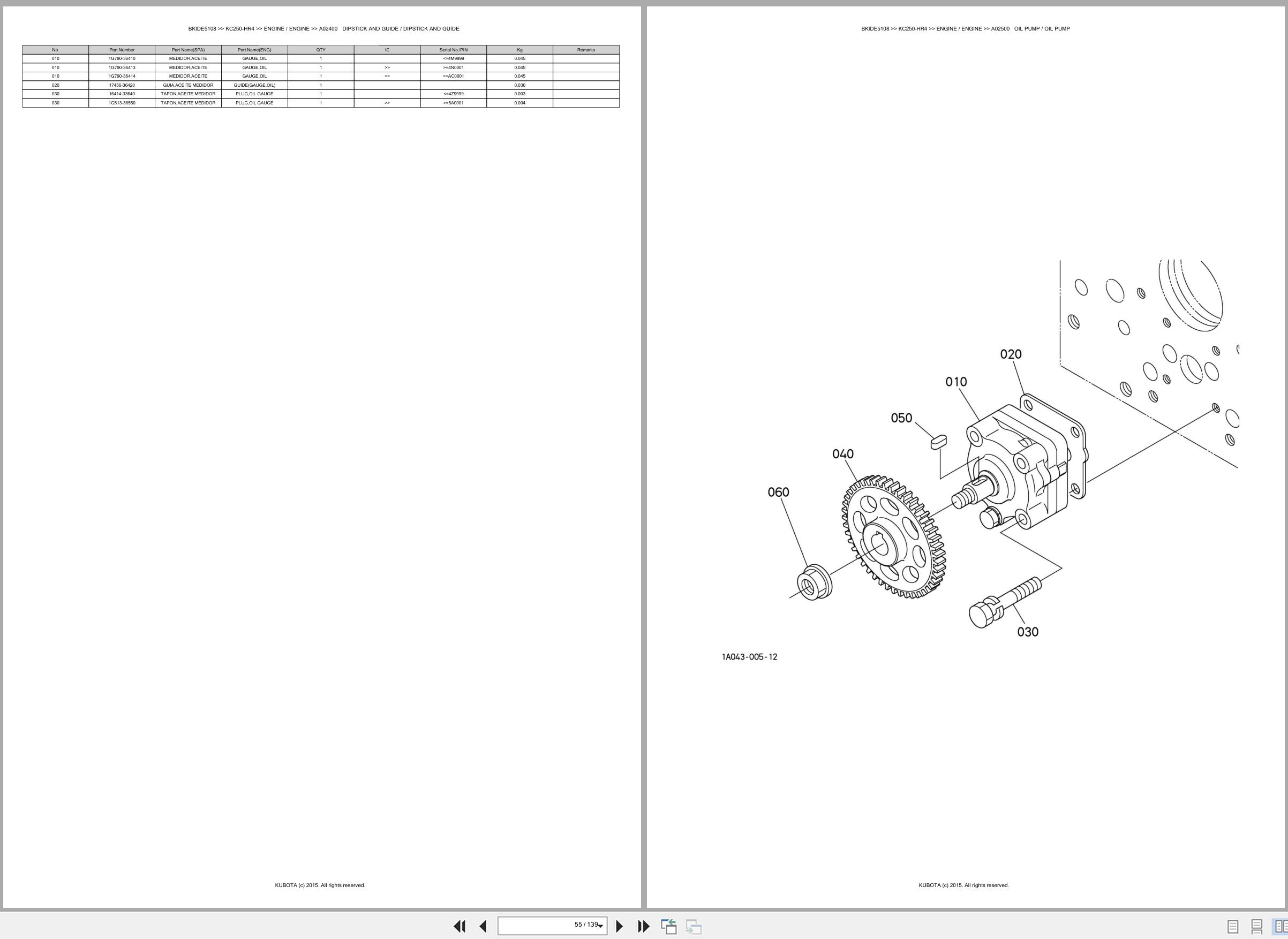 Kubota Carrier KC250 HR4 Spare Parts Catalog EN ES (2)