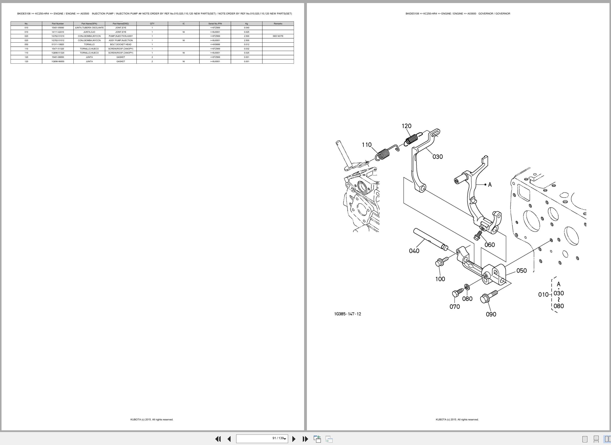 Kubota Carrier KC250 HR4 Spare Parts Catalog EN ES (3)
