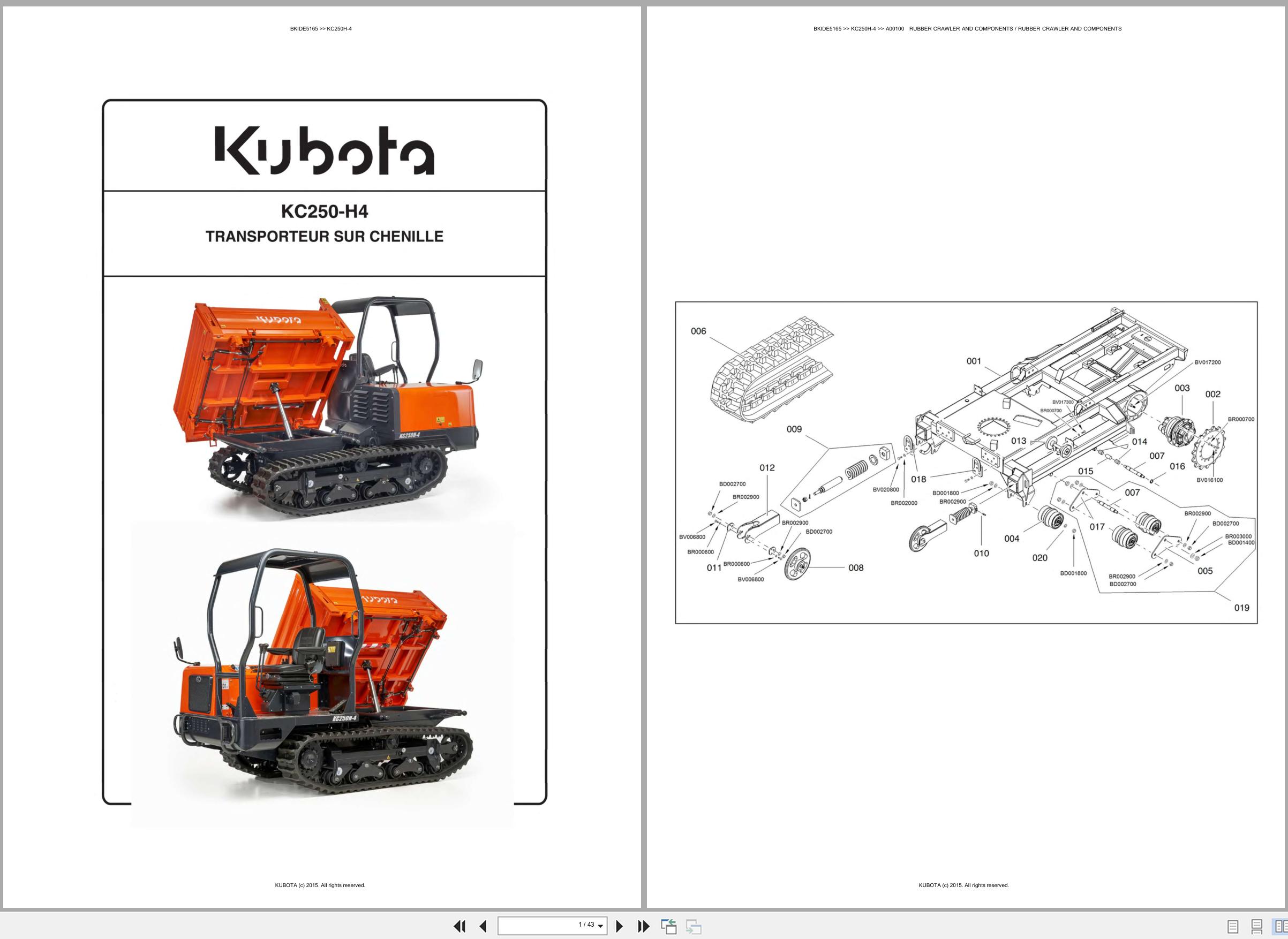 Kubota Carrier KC250H 4 Spare Parts Catalog EN ES (1)