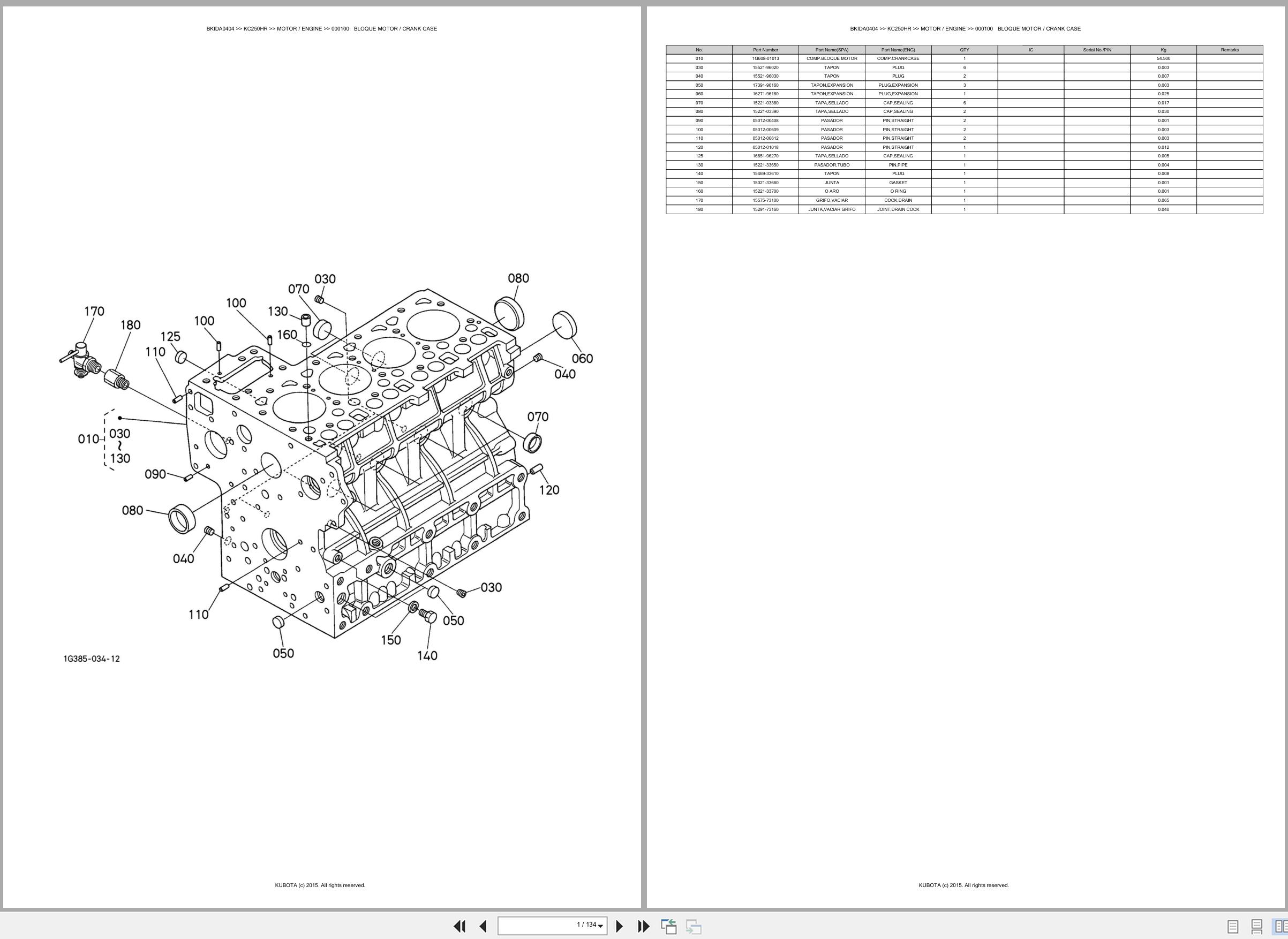 Kubota Carrier KC250HR Spare Parts Catalog EN ES (1)