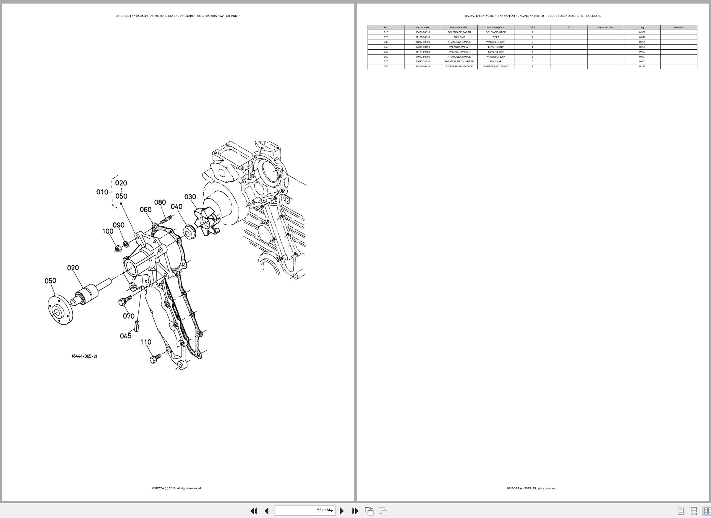 Kubota Carrier KC250HR Spare Parts Catalog EN ES (2)