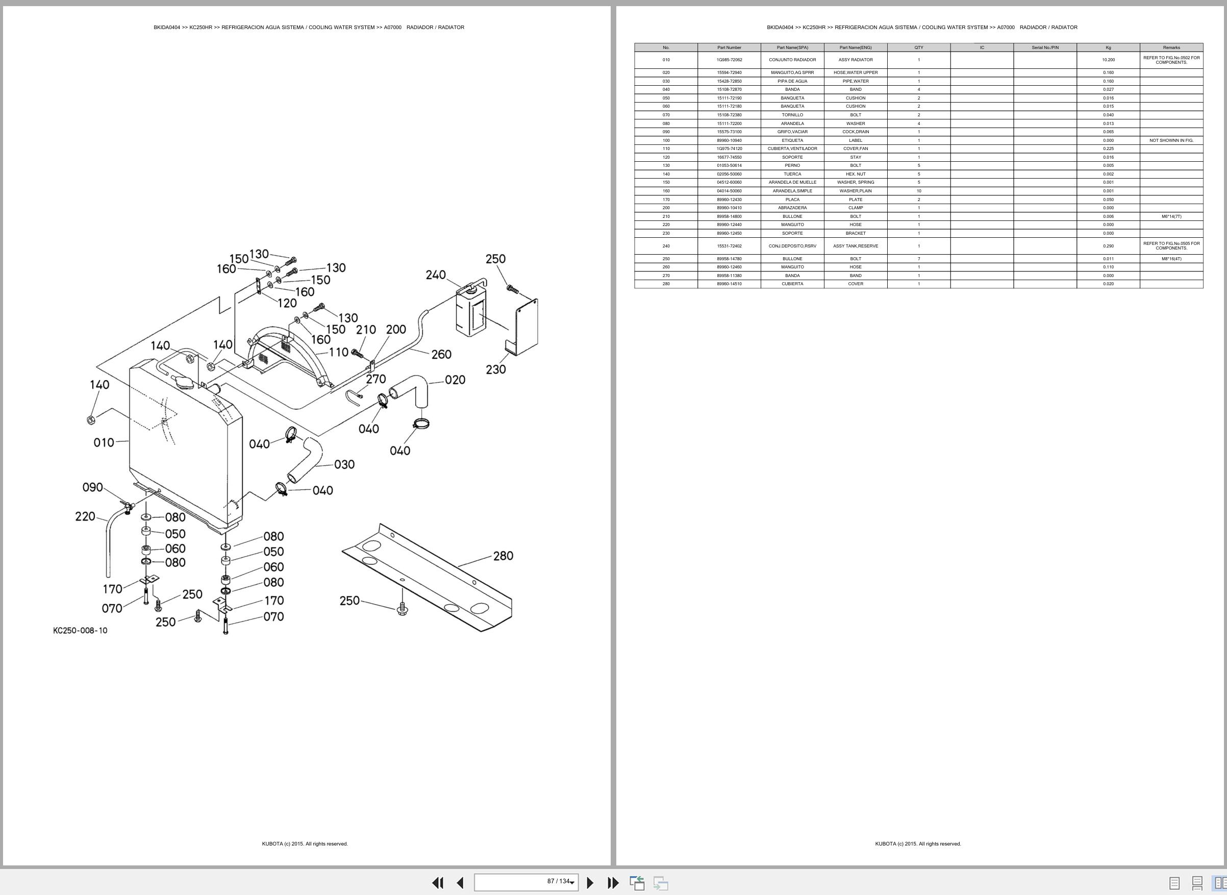 Kubota Carrier KC250HR Spare Parts Catalog EN ES (3)