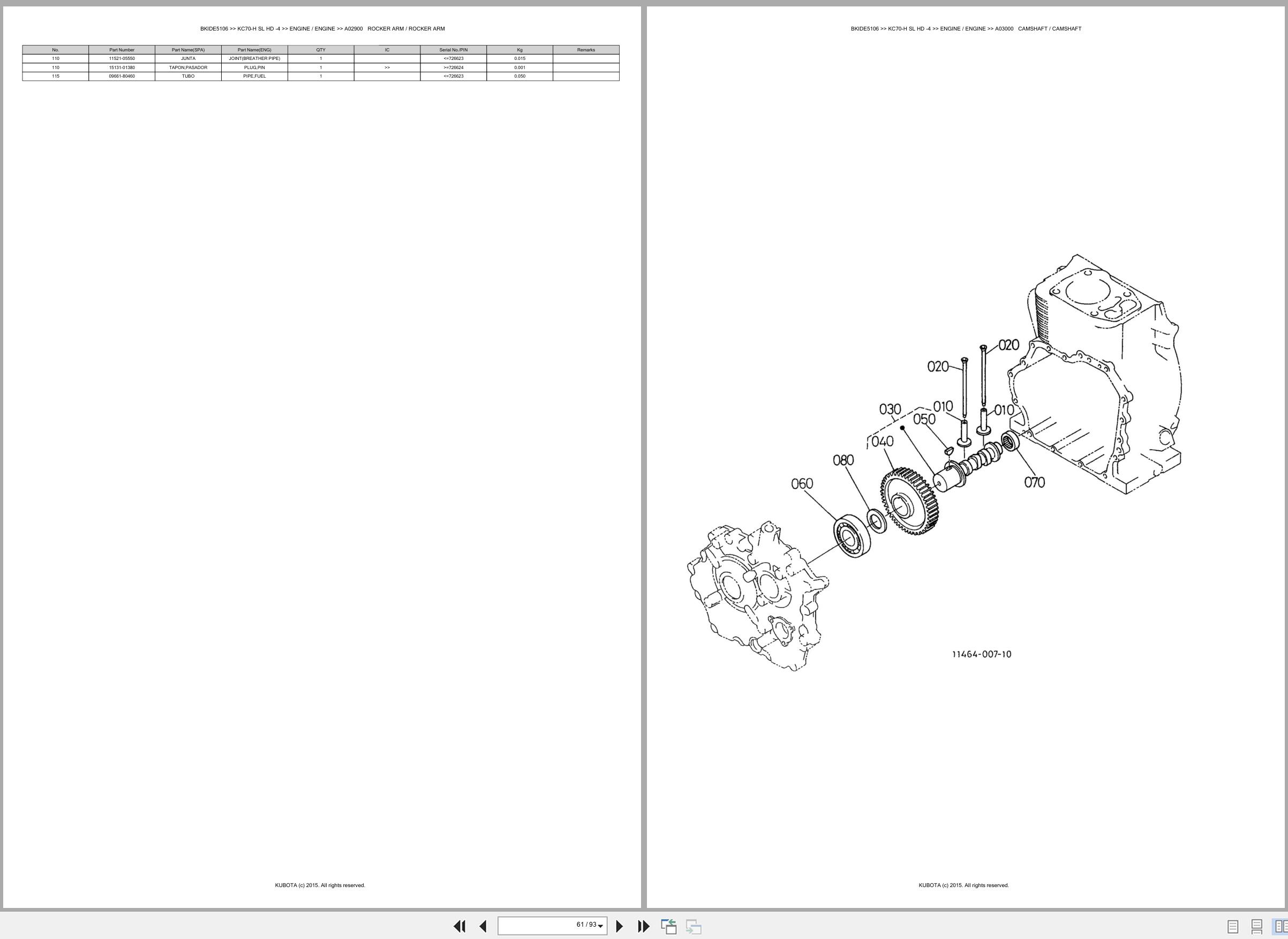 Kubota Carrier KC70 H KC70 SL KC70 HD KC70 4 Spare Parts Catalog EN ES (3)