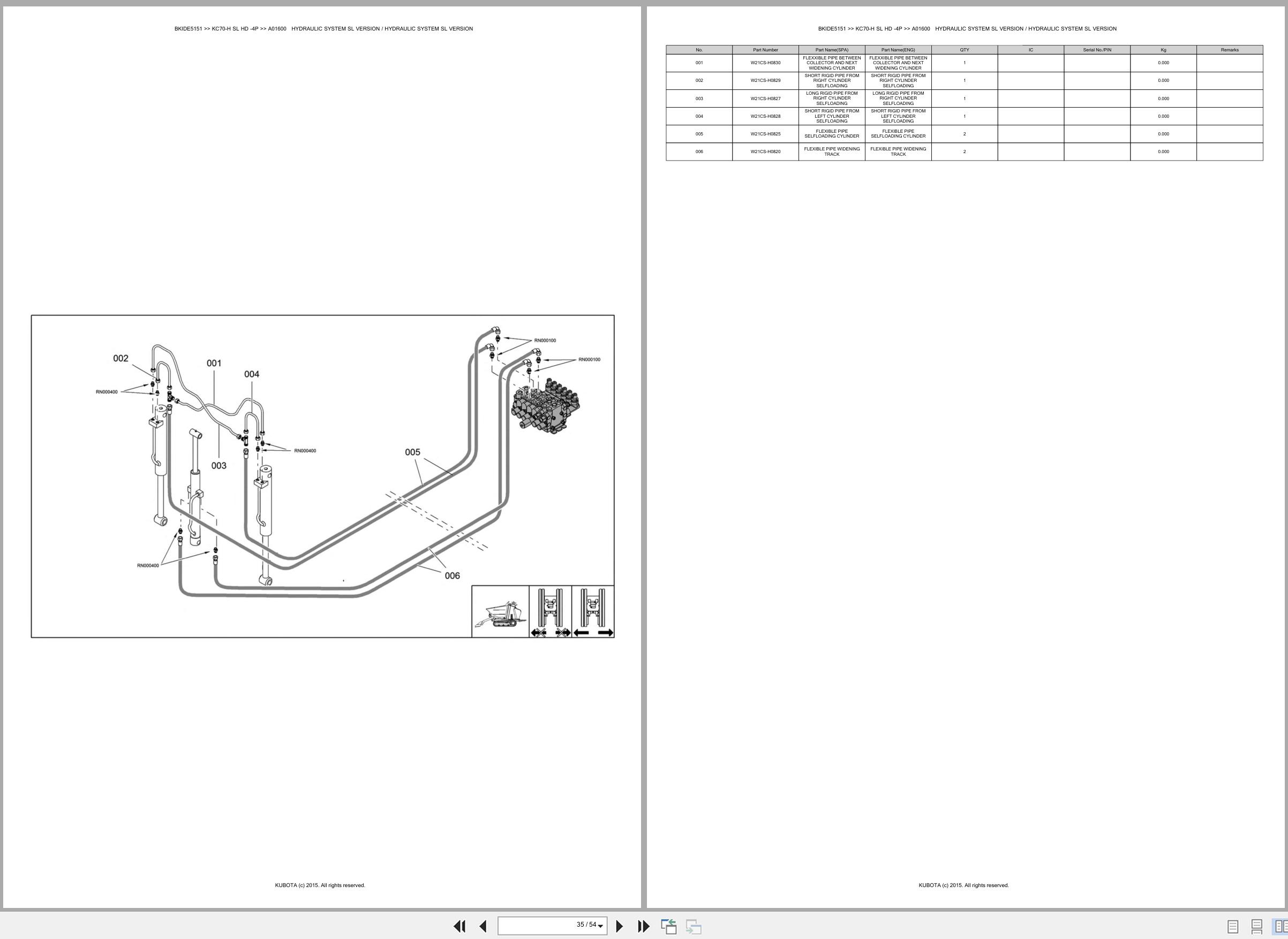 Kubota Carrier KC70 H KC70 SL KC70 HD KC70 4P Spare Parts Catalog EN ES (3)
