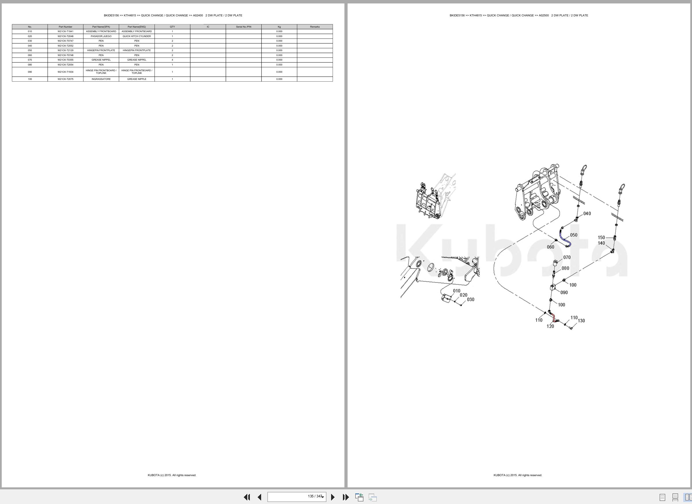 Kubota Compact Telehandler KTH 4815 Spare Parts Catalog EN ES (2)