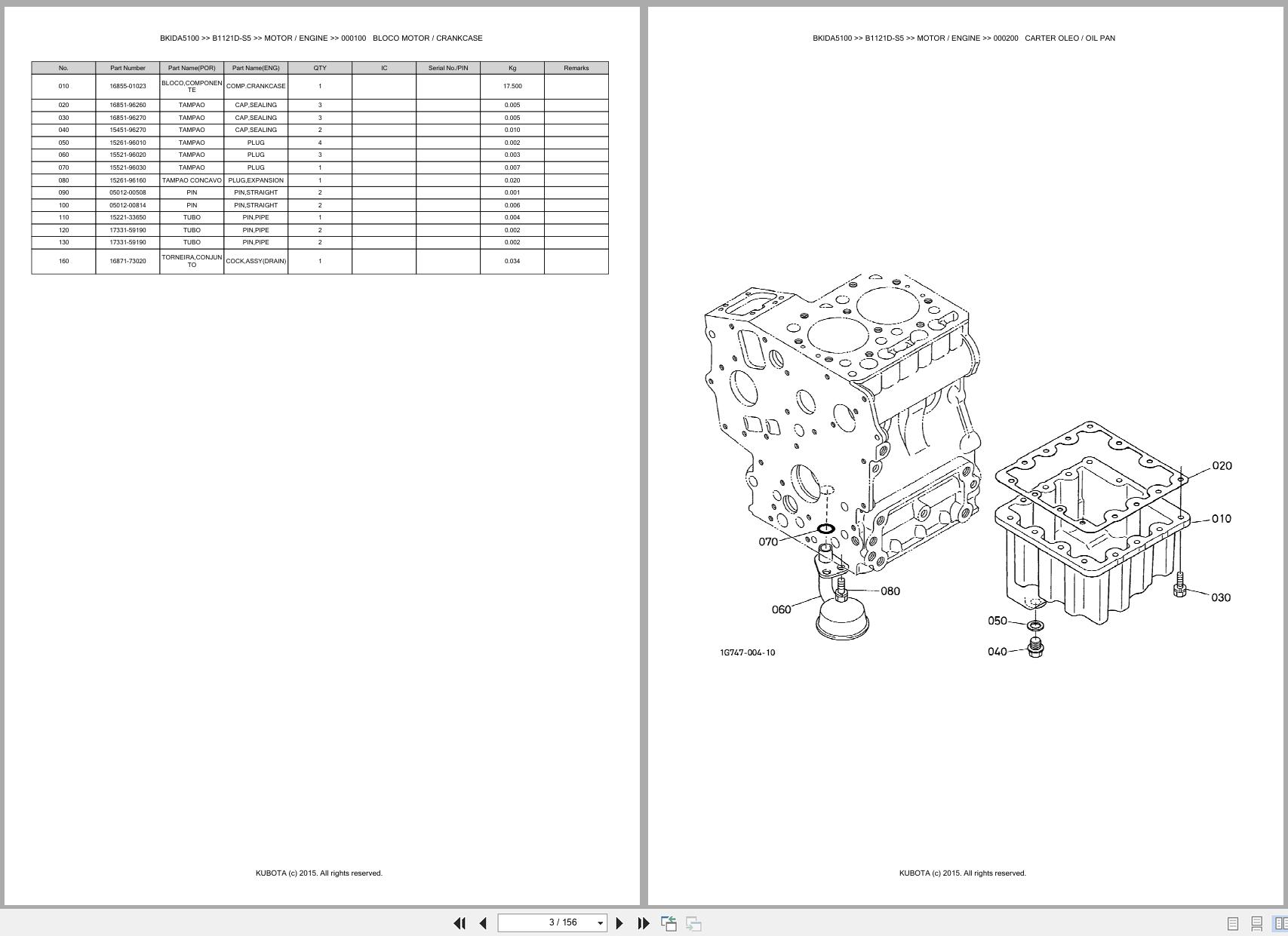 Kubota Compact Tractor B1121D S5 Spare Parts Catalog EN PT (3)