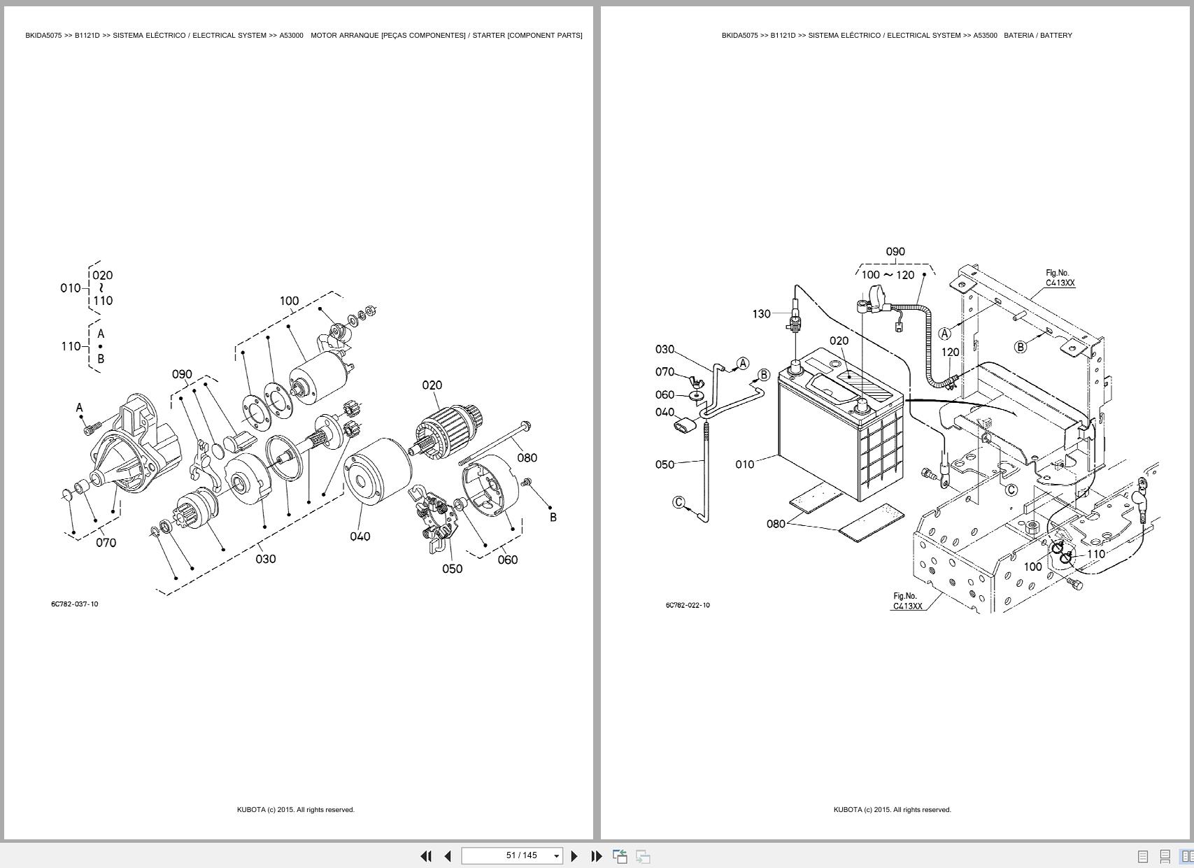 Kubota Compact Tractor B1121D Spare Parts Catalog EN PT (2)