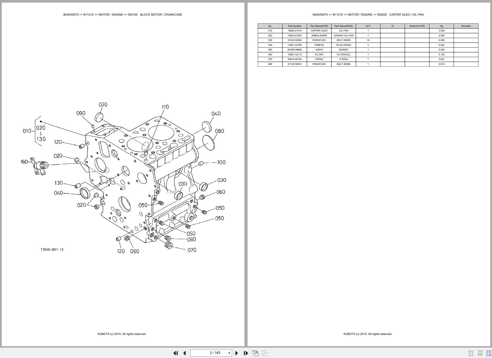 Kubota Compact Tractor B1121D Spare Parts Catalog EN PT (3)