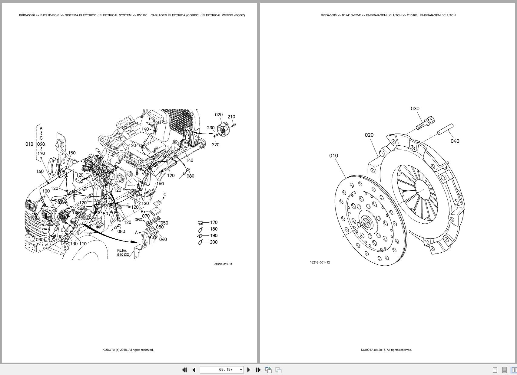 Kubota Compact Tractor B1241D EC F Spare Parts Catalog EN PT (2)