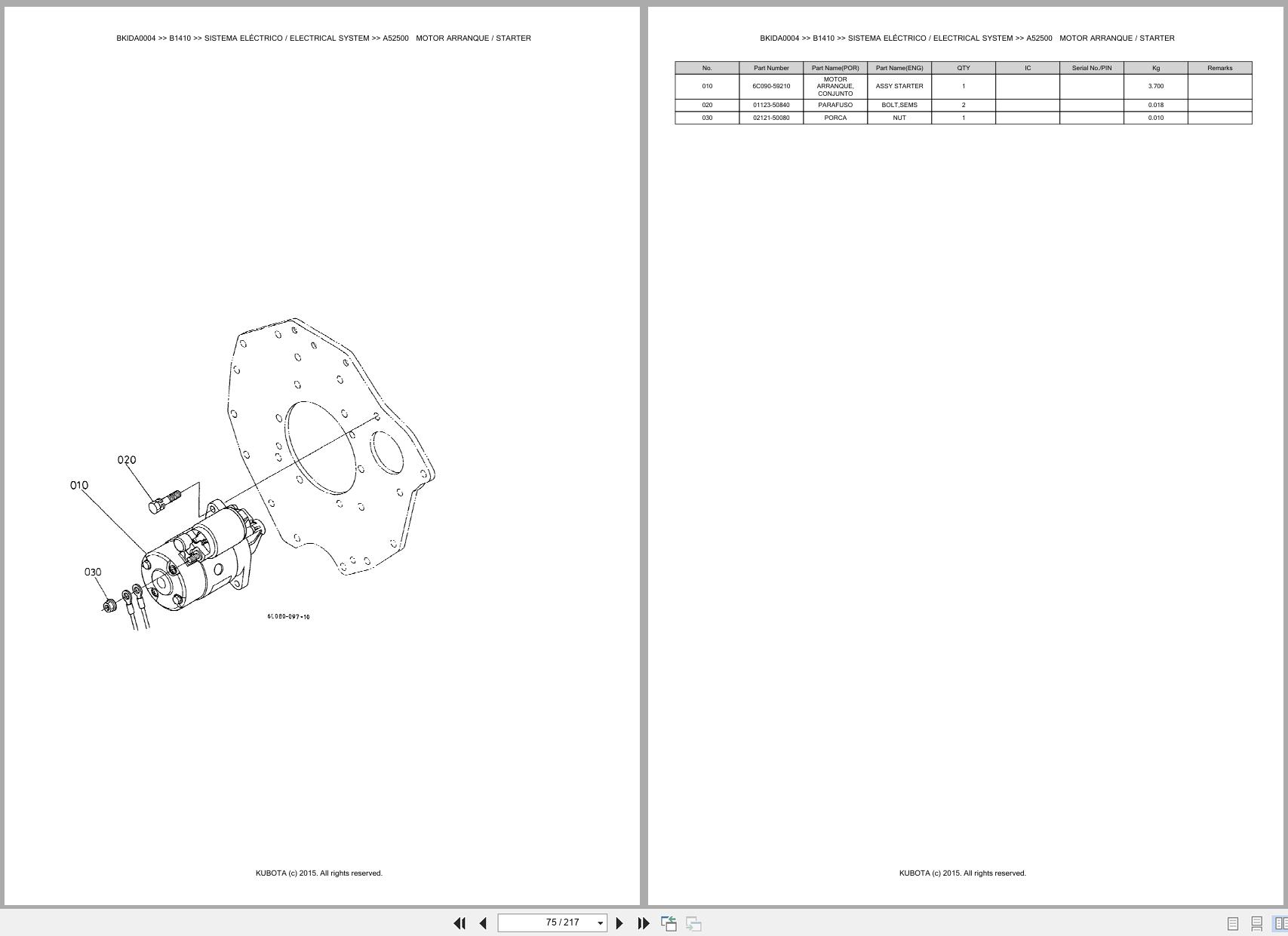 Kubota Compact Tractor B1410 Spare Parts Catalog EN PT (2)
