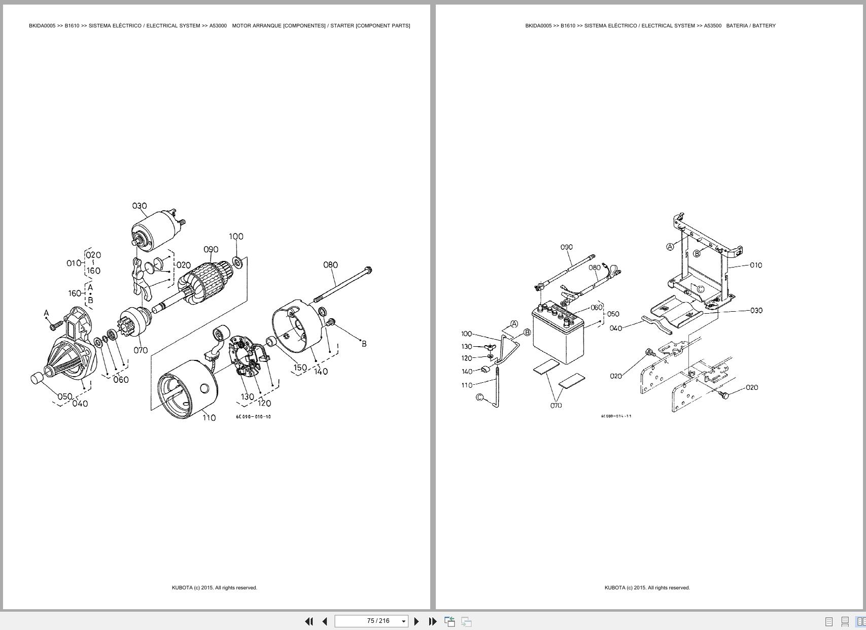 Kubota Compact Tractor B1610 Spare Parts Catalog EN PT (2)