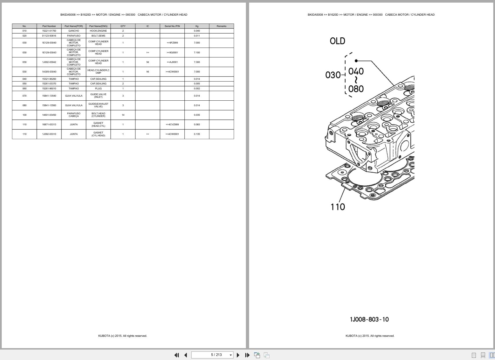 Kubota Compact Tractor B1620D Spare Parts Catalog EN PT (3)