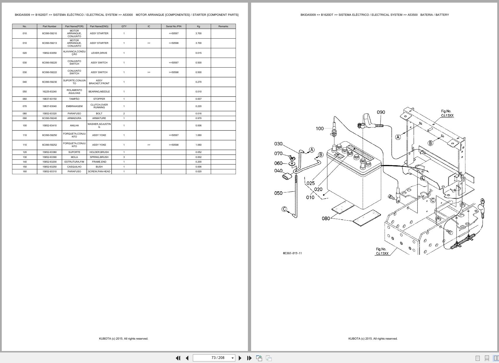 Kubota Compact Tractor B1620DT Spare Parts Catalog EN PT (2)