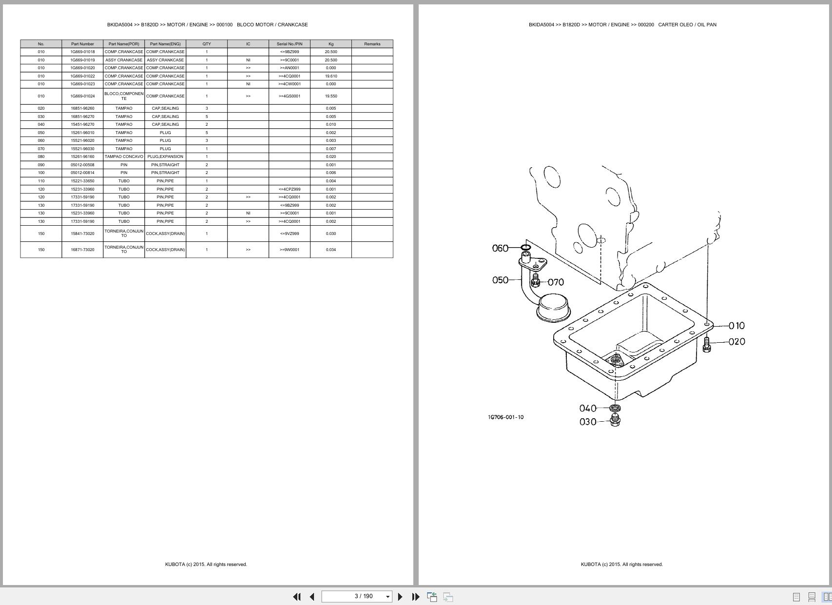 Kubota Compact Tractor B1820D Spare Parts Catalog EN PT (3)