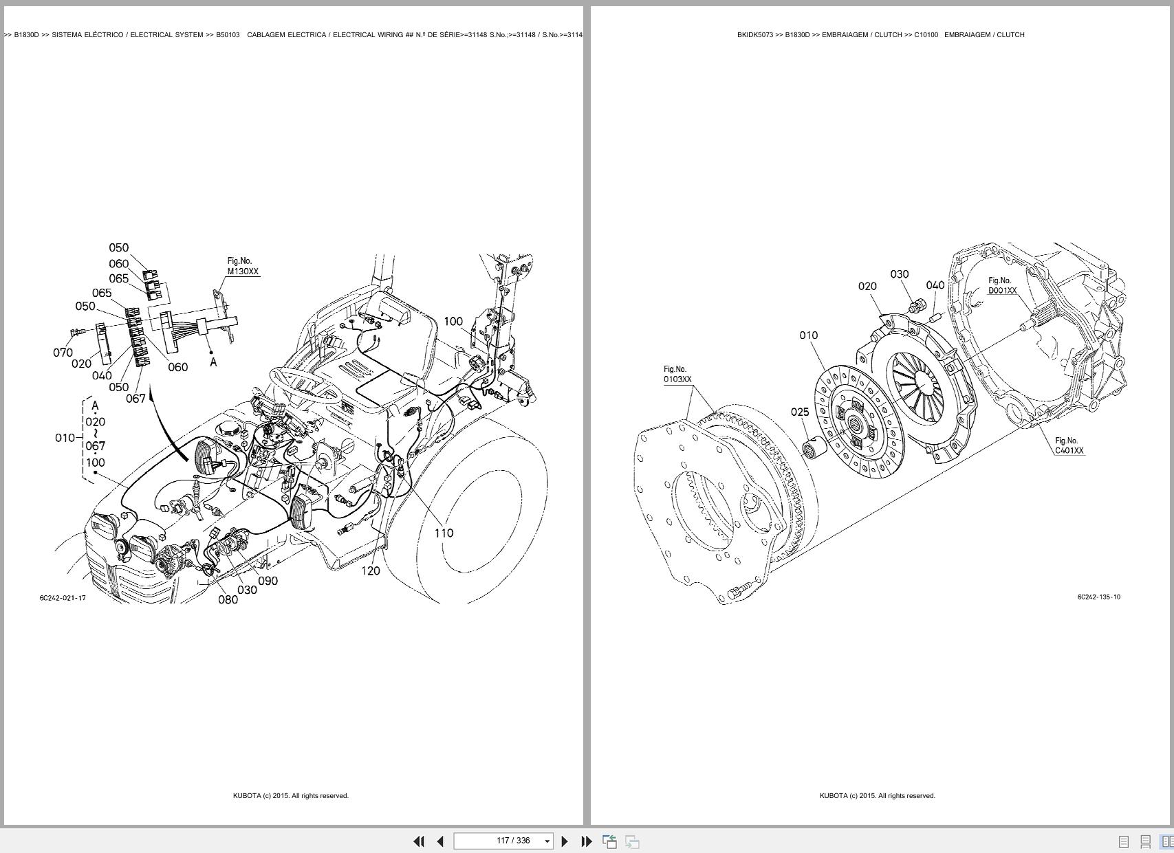 Kubota Compact Tractor B1830D Spare Parts Catalog EN PT (2)