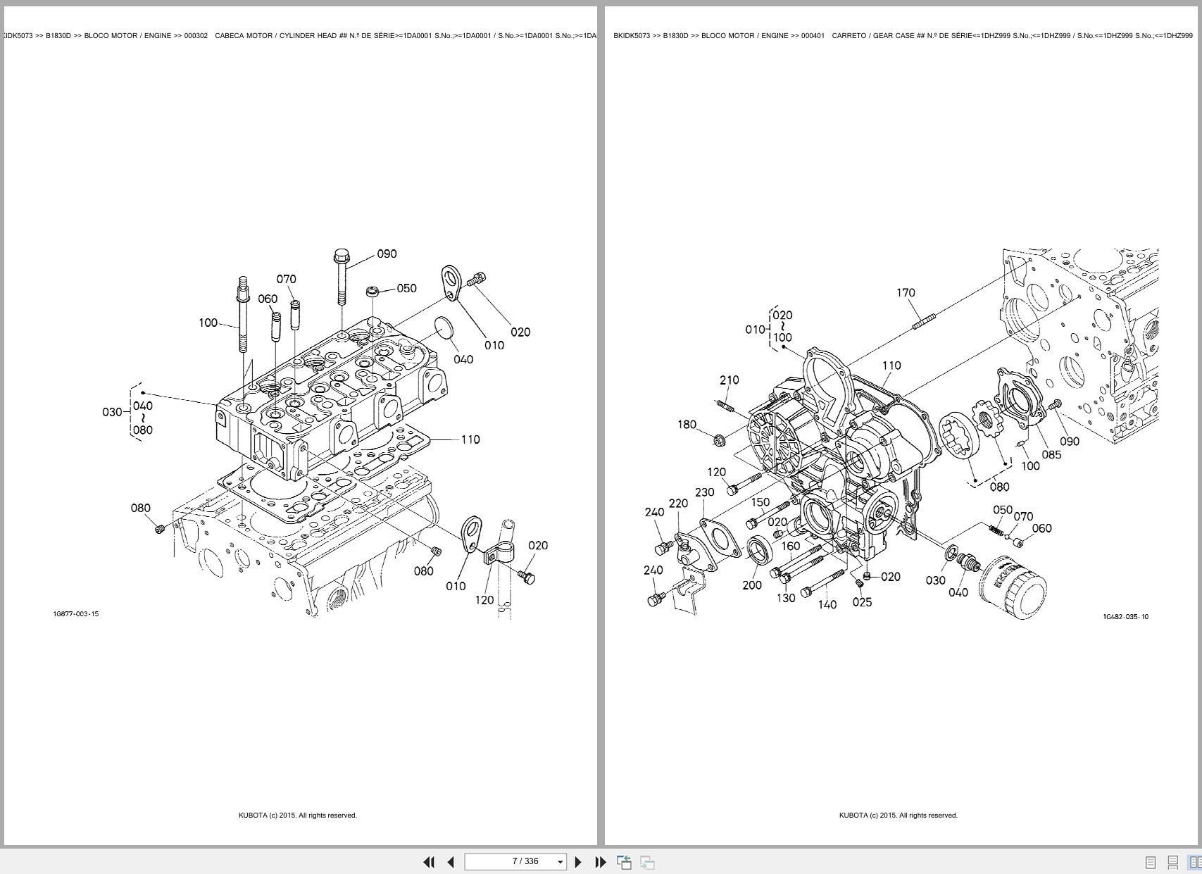 Kubota Compact Tractor B1830D Spare Parts Catalog EN PT (3)