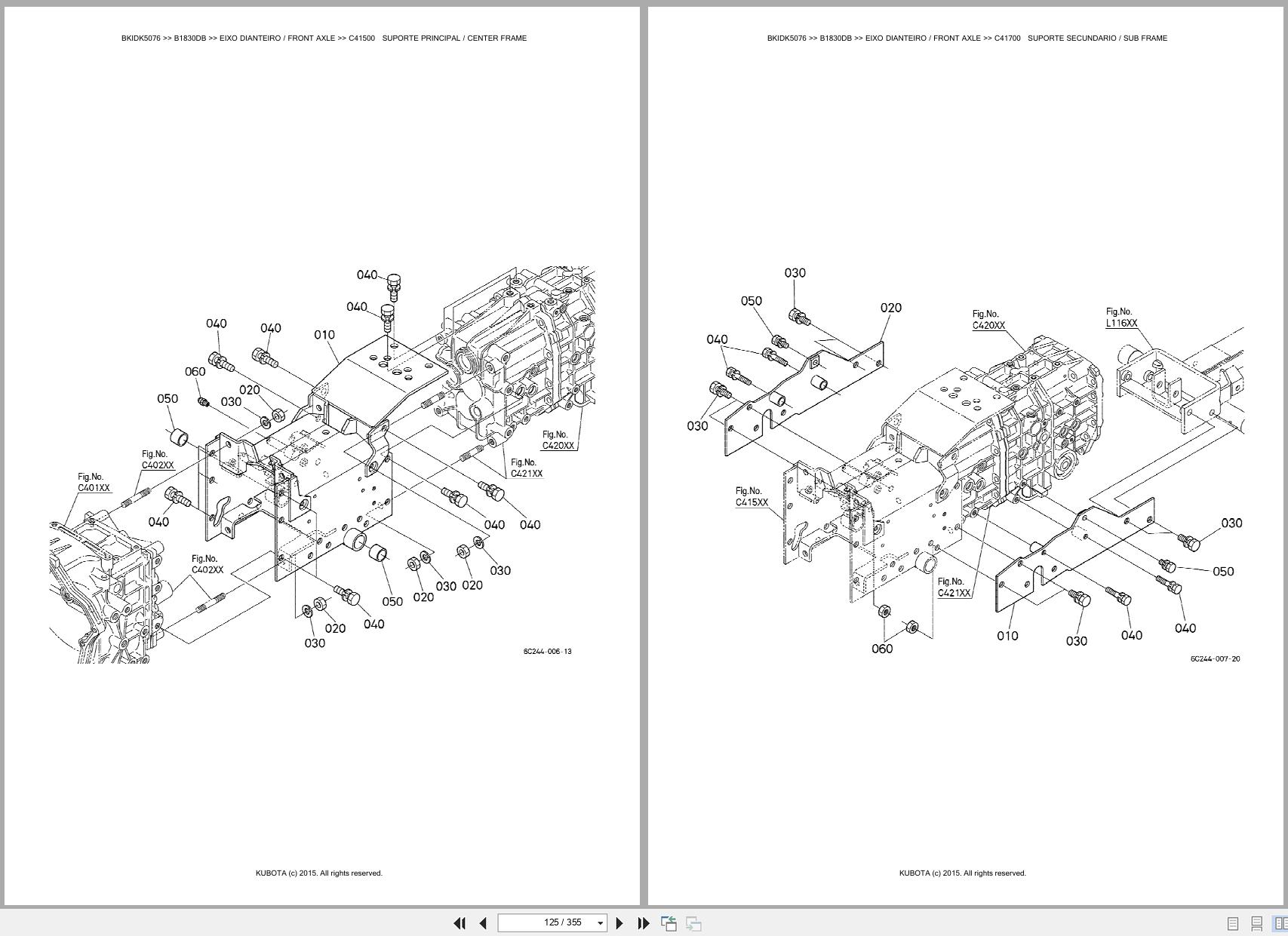 Kubota Compact Tractor B1830DB Spare Parts Catalog EN PT (2)