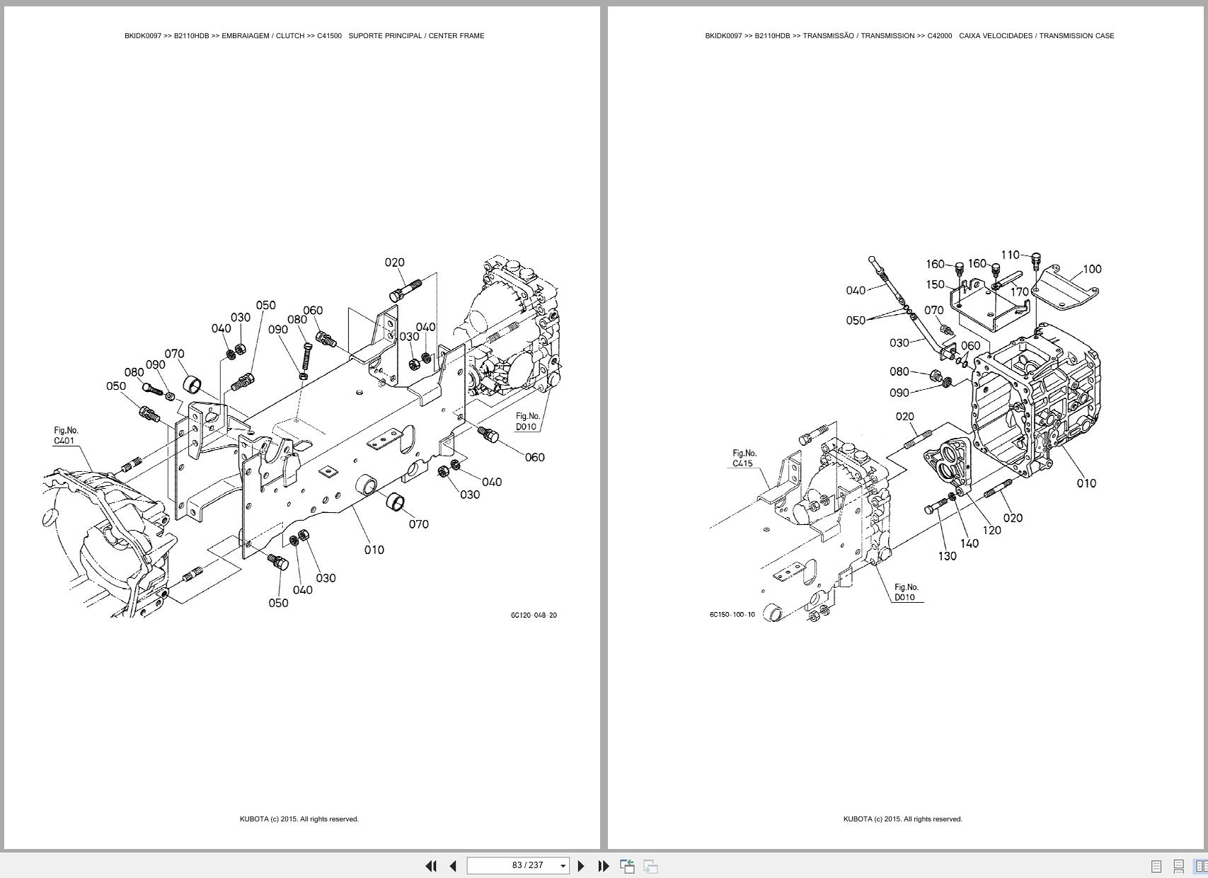 Kubota Compact Tractor B2110HDB Spare Parts Catalog EN PT (2)