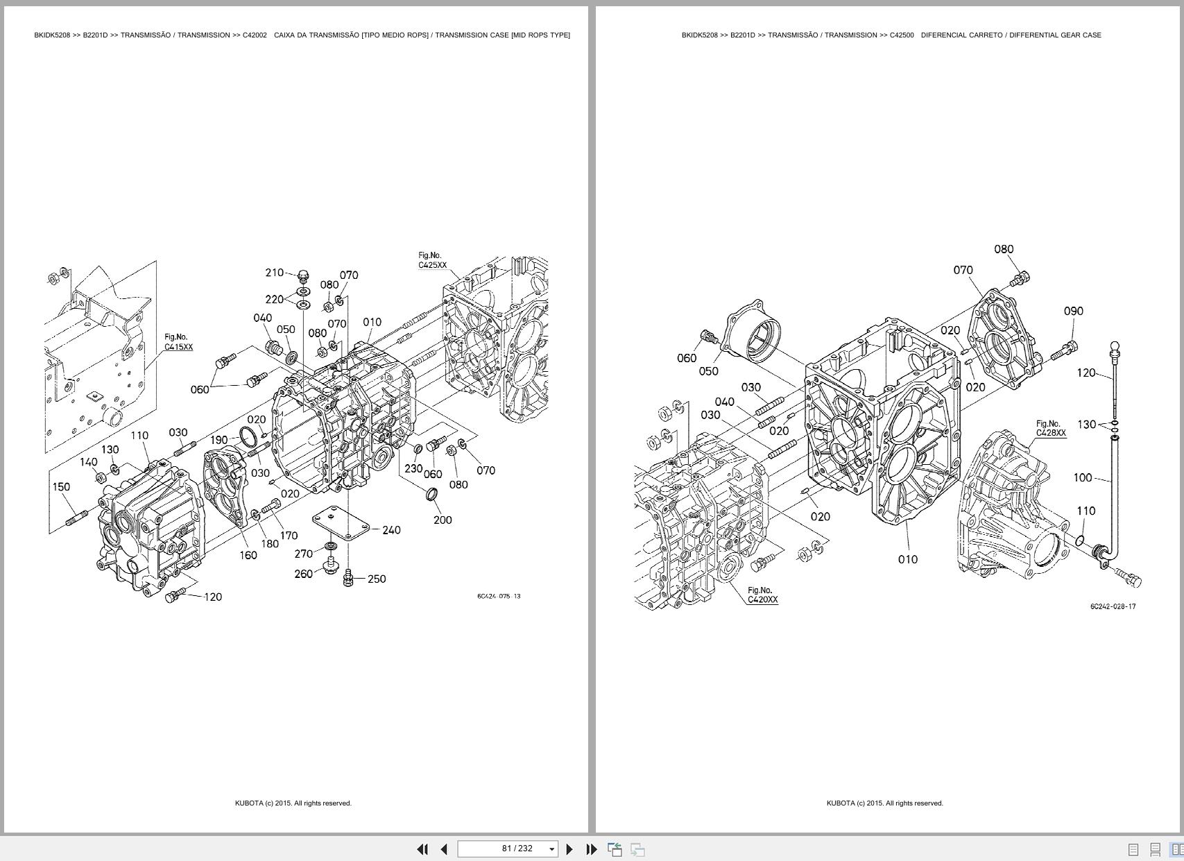 Kubota Compact Tractor B2201D Spare Parts Catalog EN PT (2)