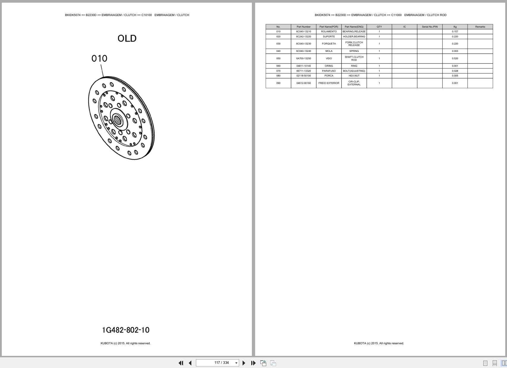 Kubota Compact Tractor B2230D Spare Parts Catalog EN PT (2)
