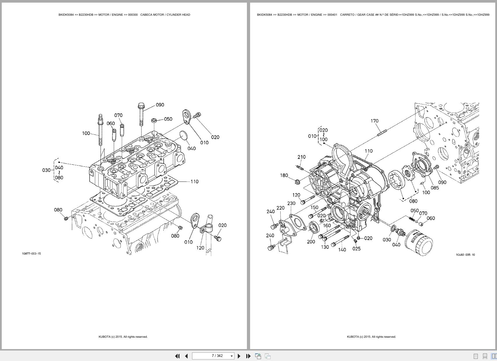 Kubota Compact Tractor B2230HDB Spare Parts Catalog EN PT (3)