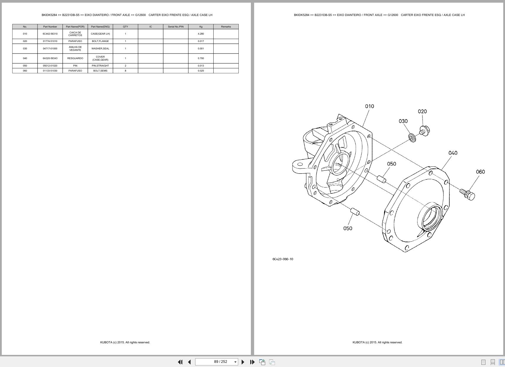 Kubota Compact Tractor B2231DB S5 Spare Parts Catalog EN PT (2)