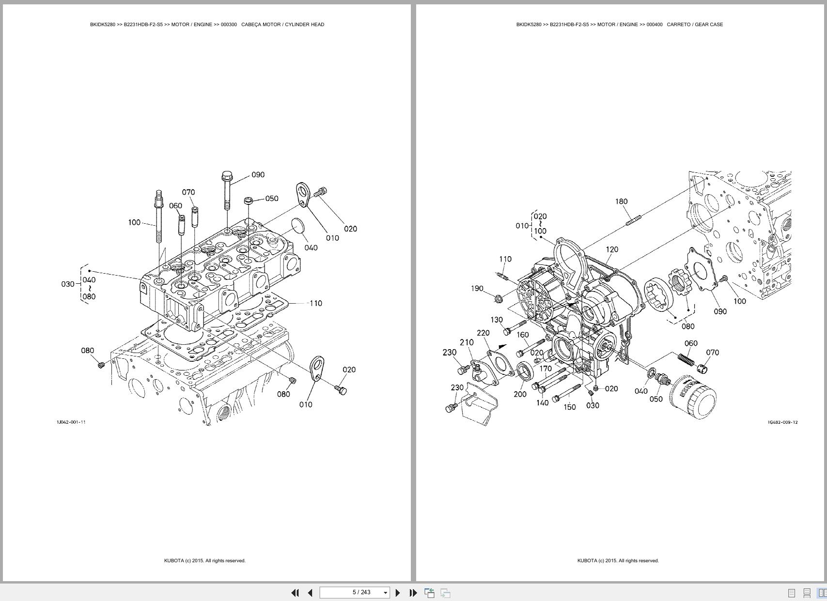 Kubota Compact Tractor B2231HDB F2 S5 Spare Parts Catalog EN PT (3)