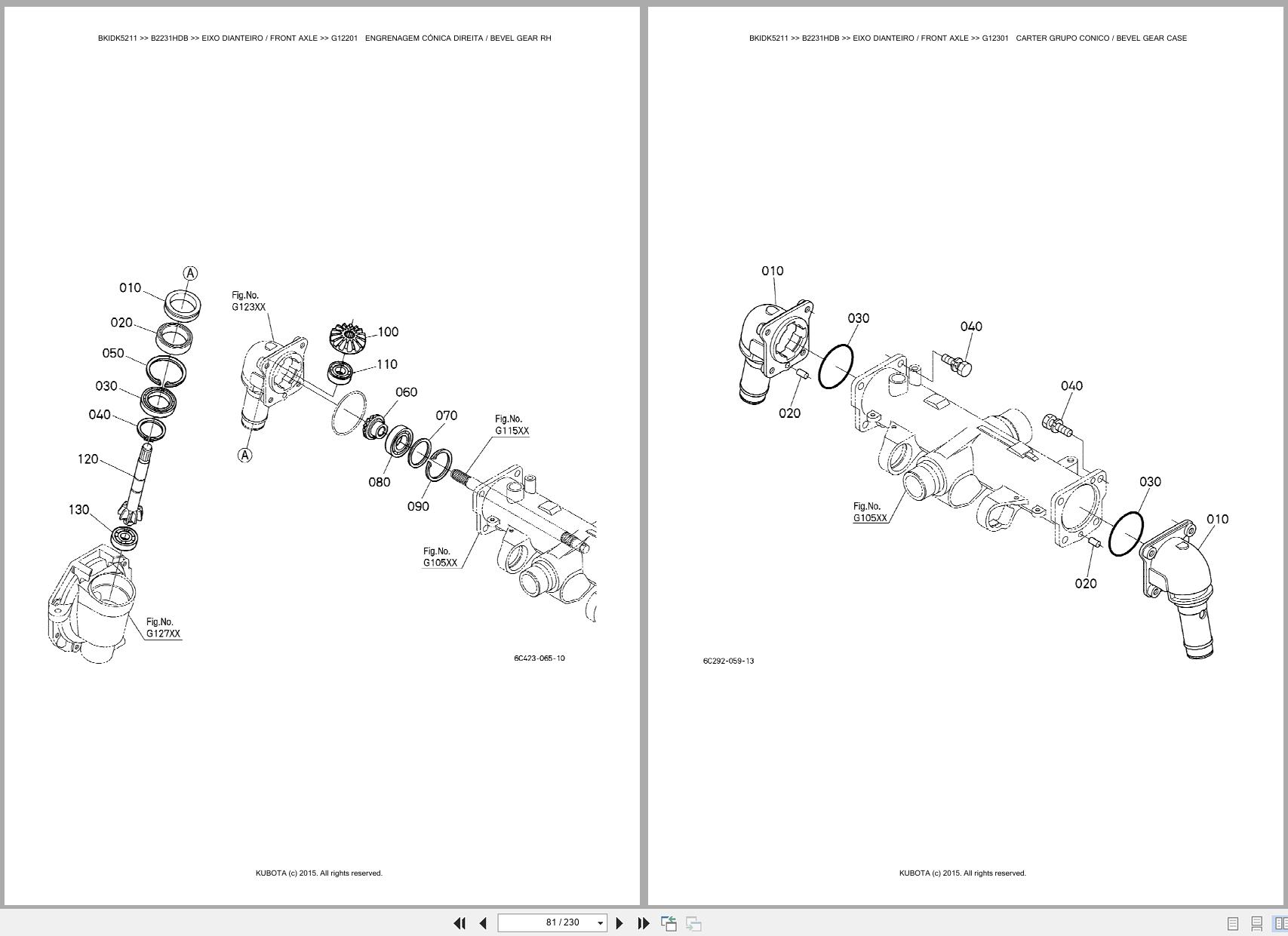 Kubota Compact Tractor B2231HDB Spare Parts Catalog EN PT (2)