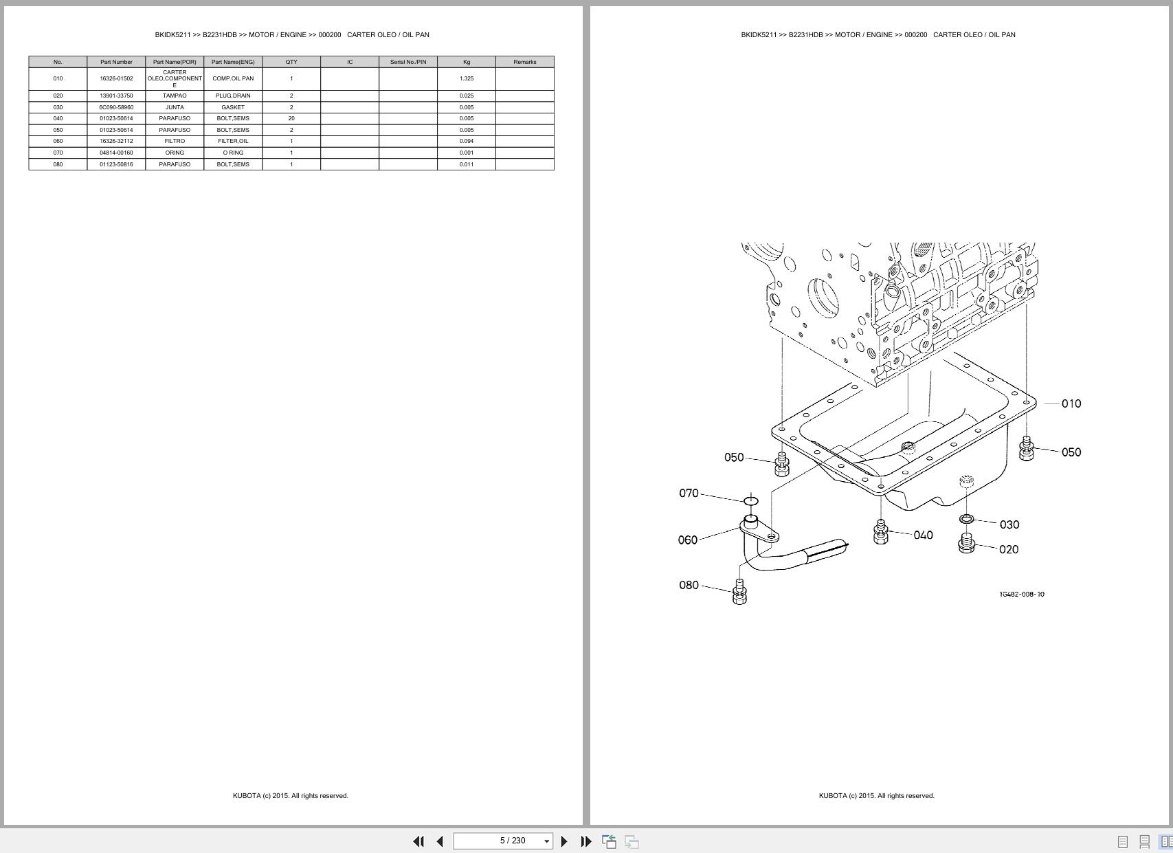 Kubota Compact Tractor B2231HDB Spare Parts Catalog EN PT (3)