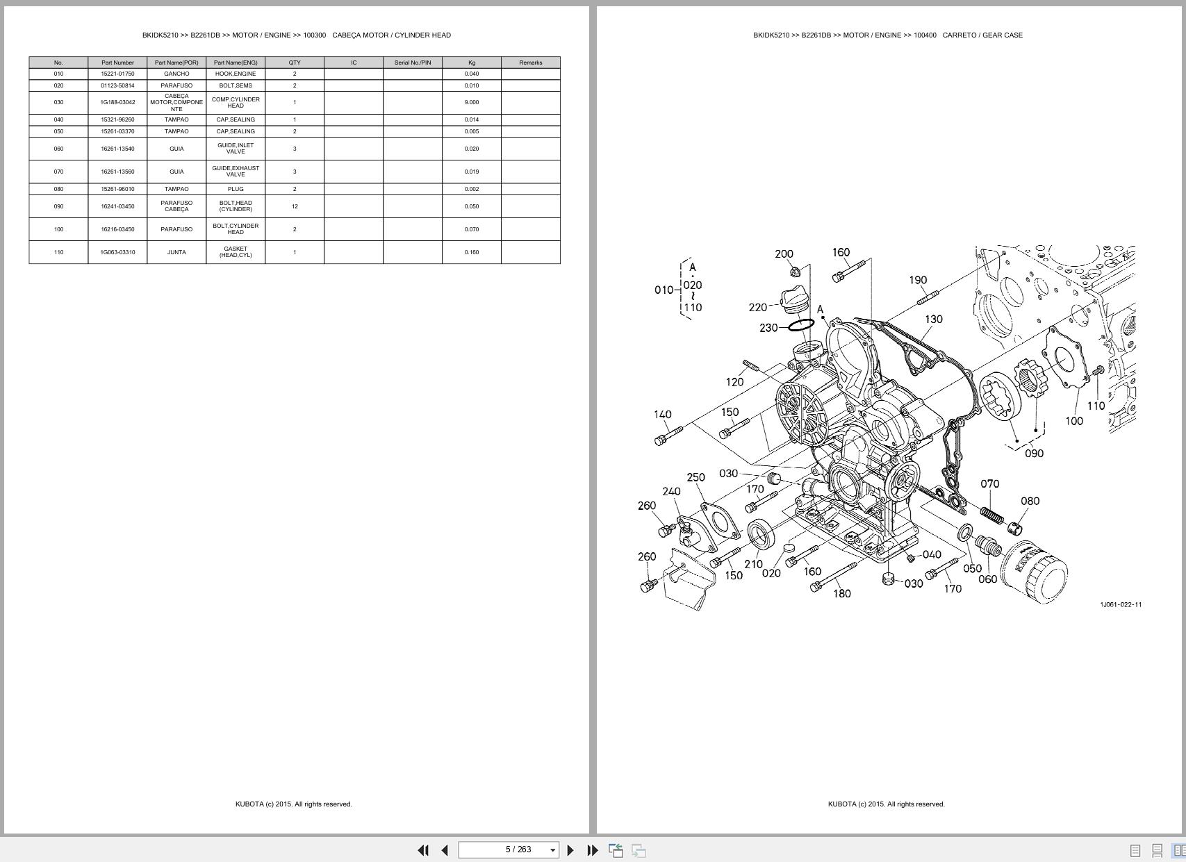 Kubota Compact Tractor B2261DB Spare Parts Catalog EN PT (3)