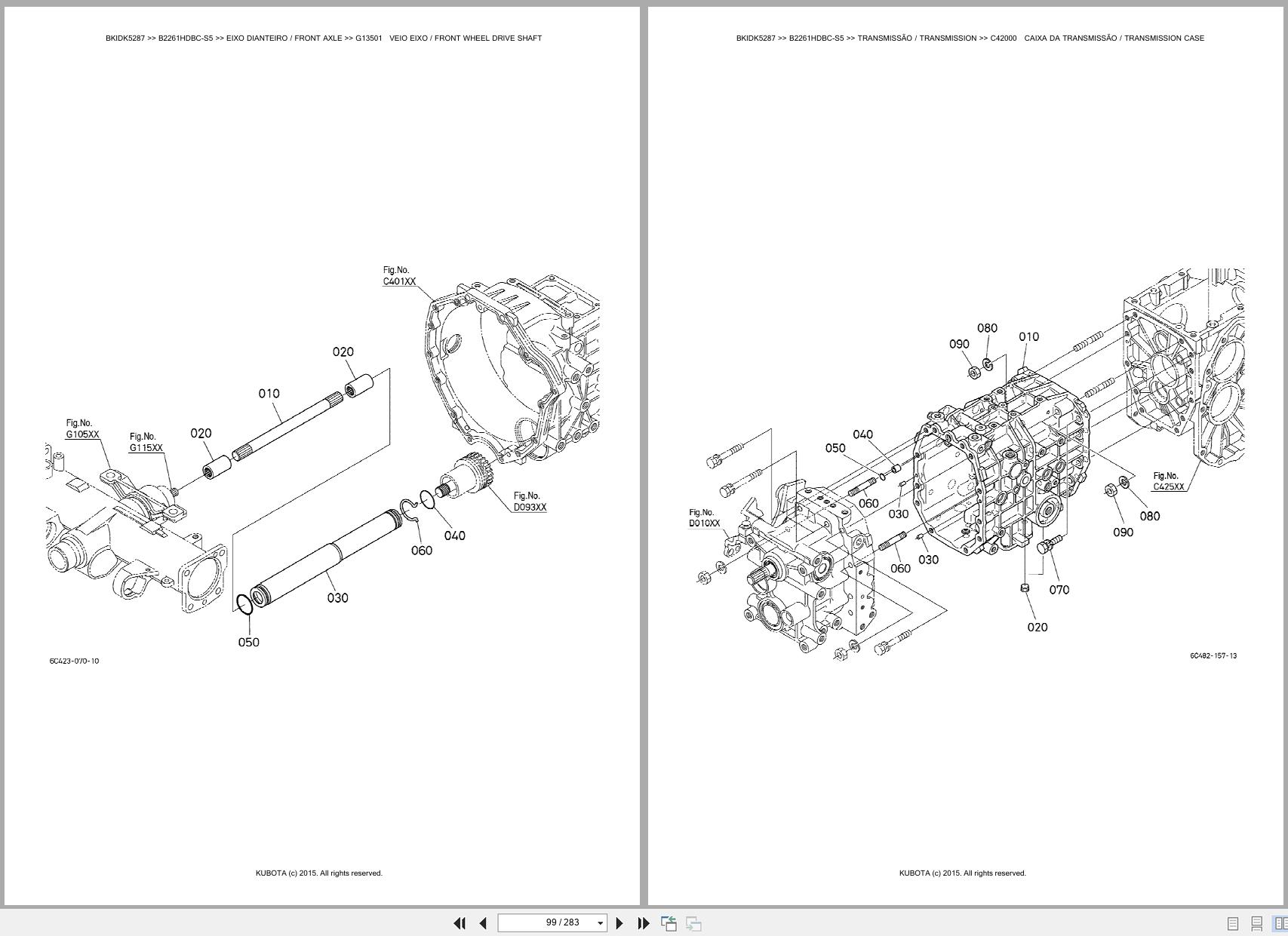 Kubota Compact Tractor B2261HDBC S5 Spare Parts Catalog EN PT (2)