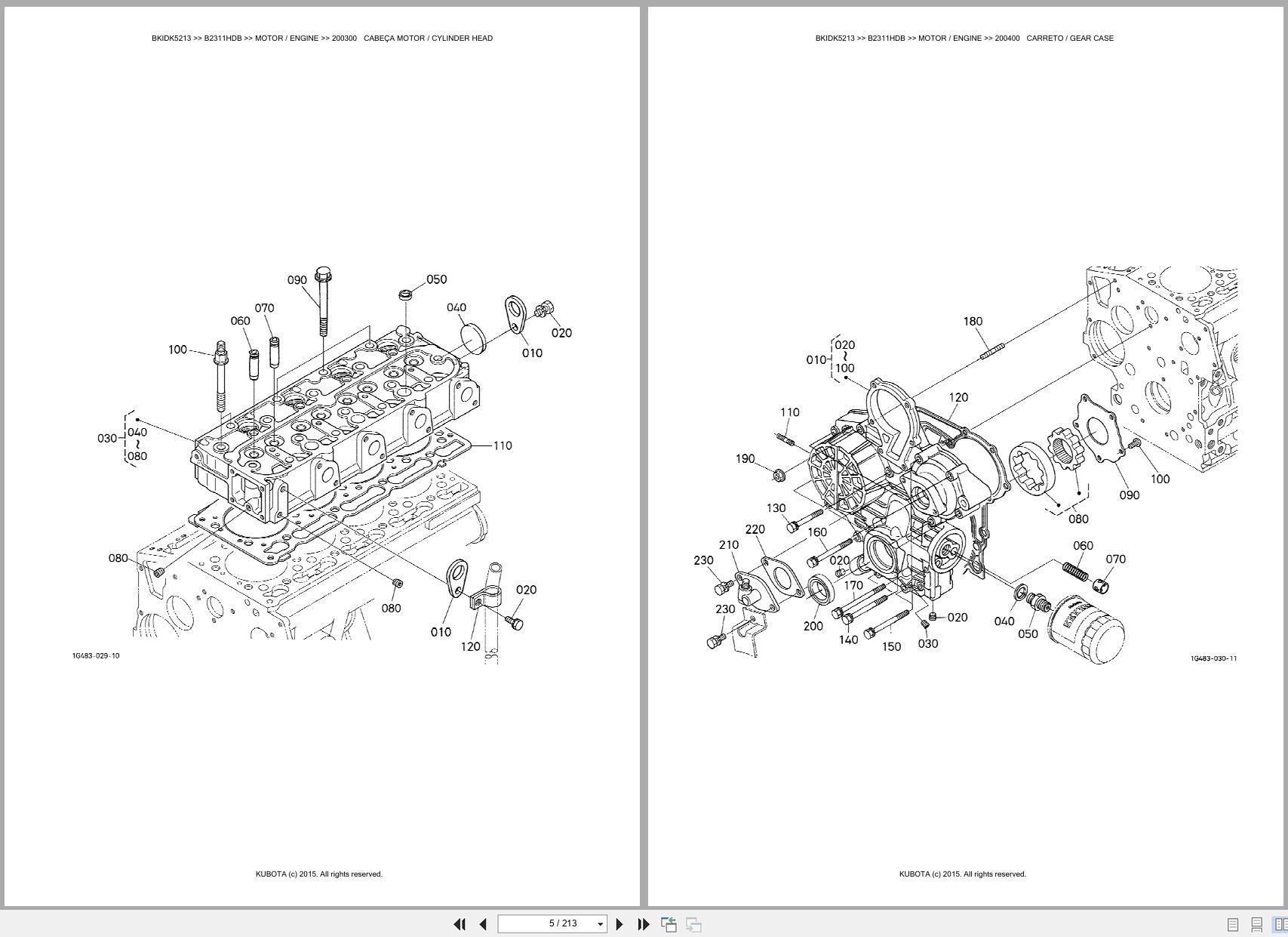 Kubota Compact Tractor B2311HDB Spare Parts Catalog EN PT (3)