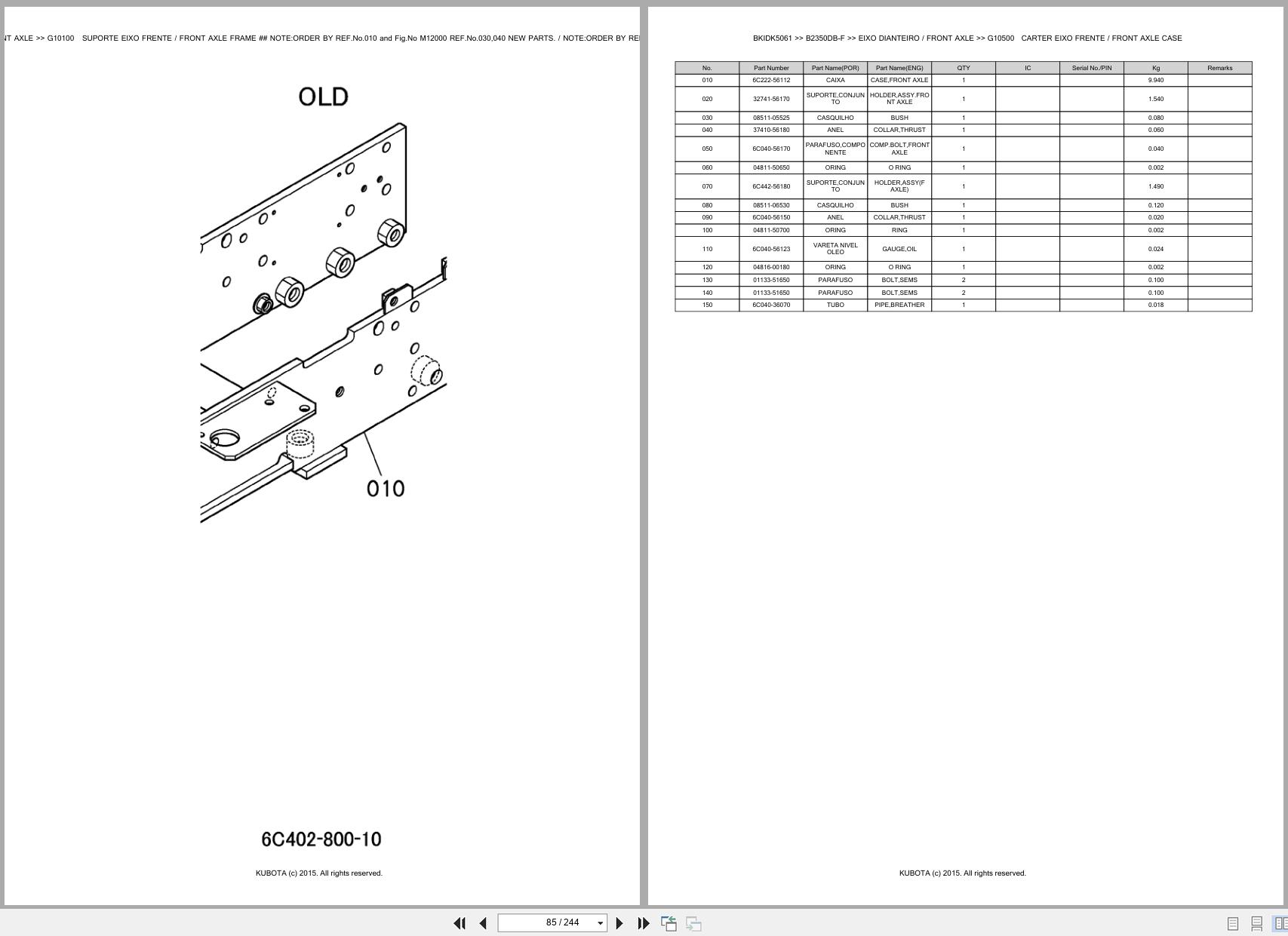 Kubota Compact Tractor B2350DB F Spare Parts Catalog EN PT (2)