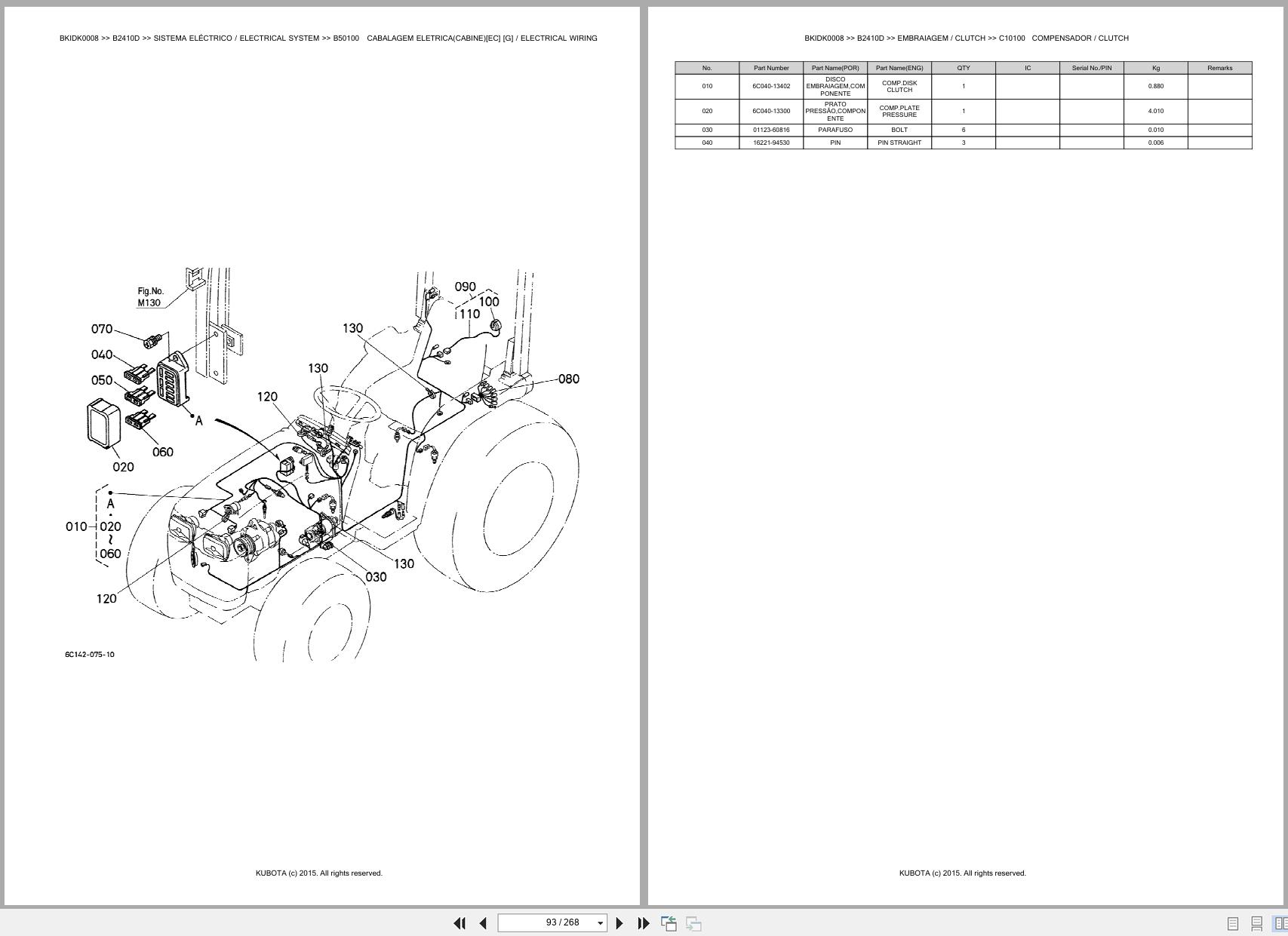 Kubota Compact Tractor B2410D Spare Parts Catalog EN PT (2)
