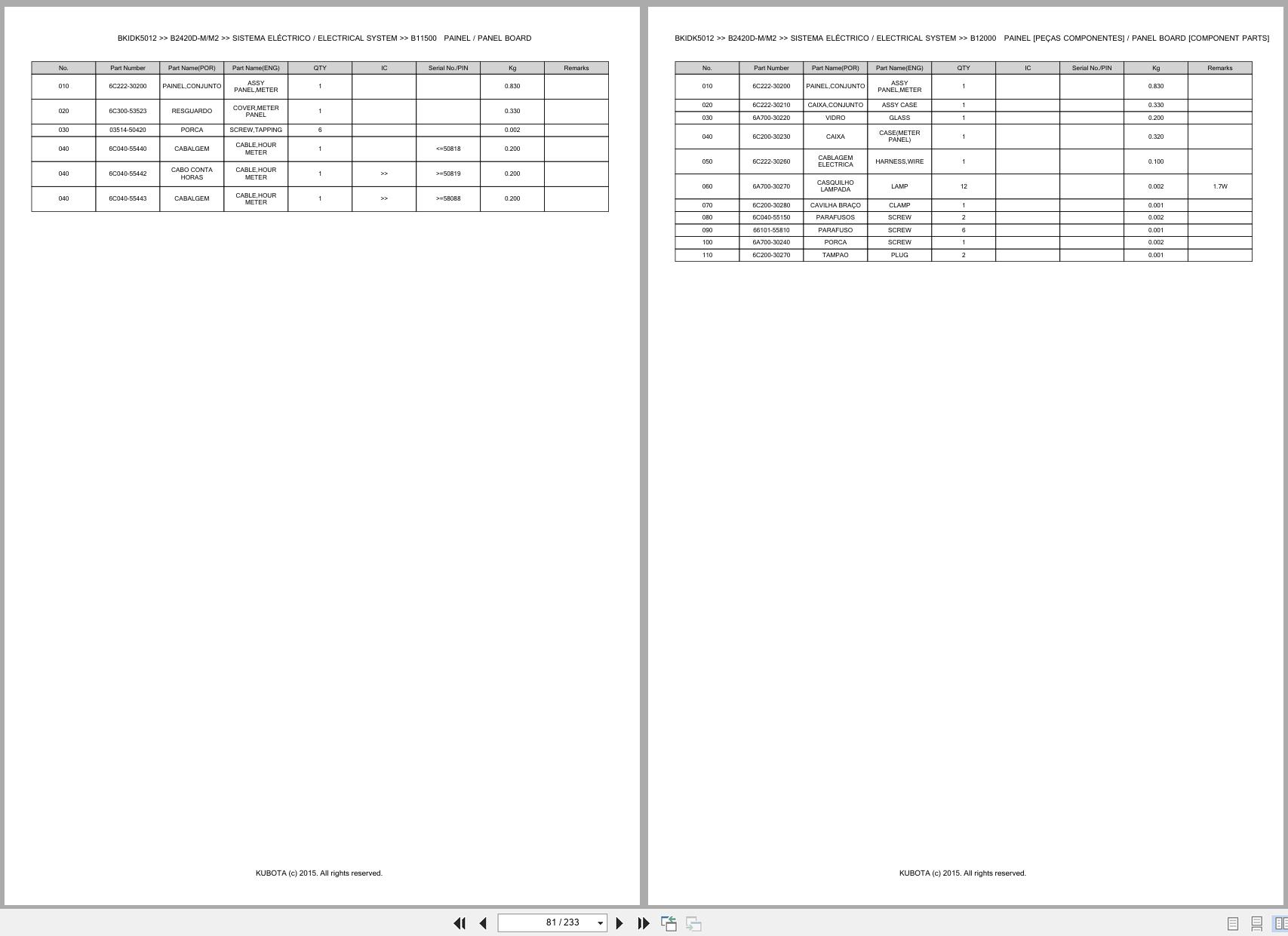 Kubota Compact Tractor B2420D M B2420D M2 Spare Parts Catalog EN PT (2)