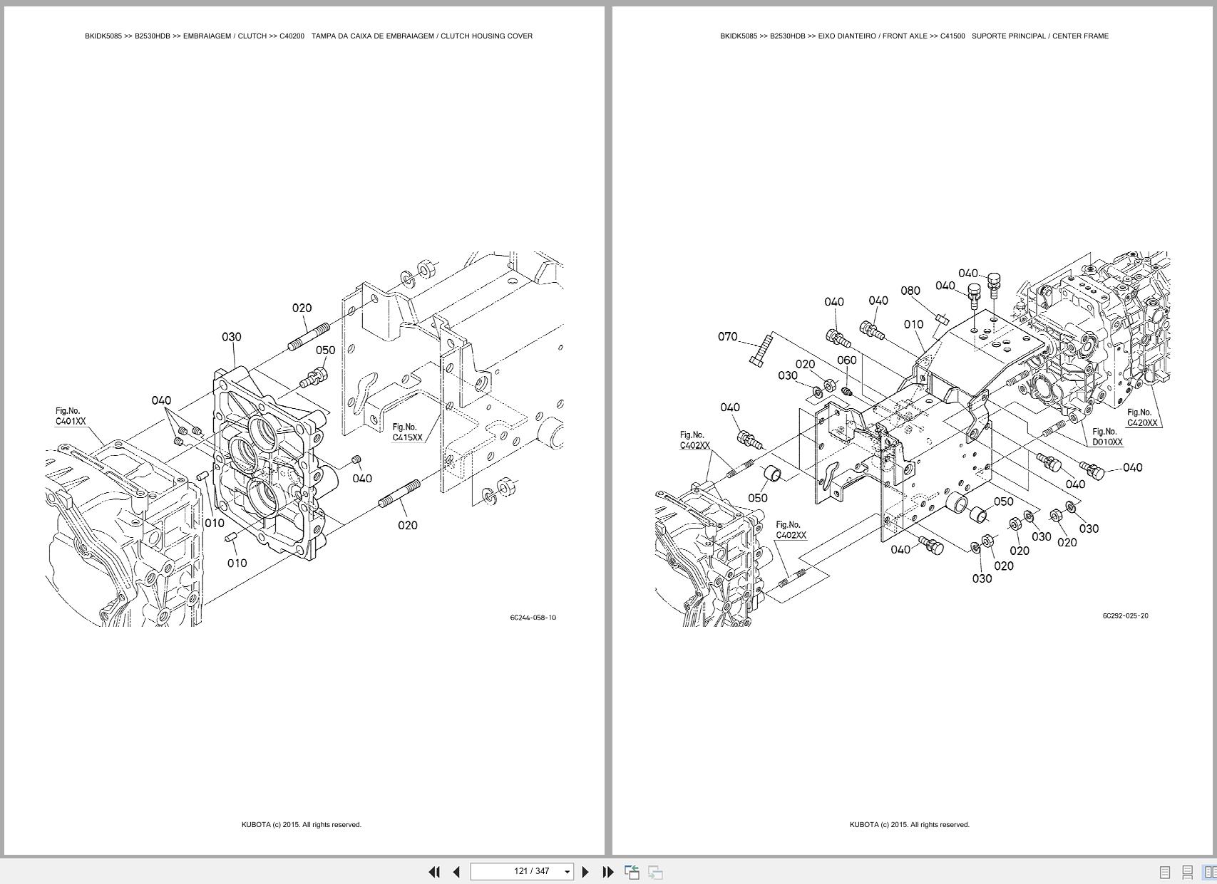 Kubota Compact Tractor B2530HDB Spare Parts Catalog EN PT (2)