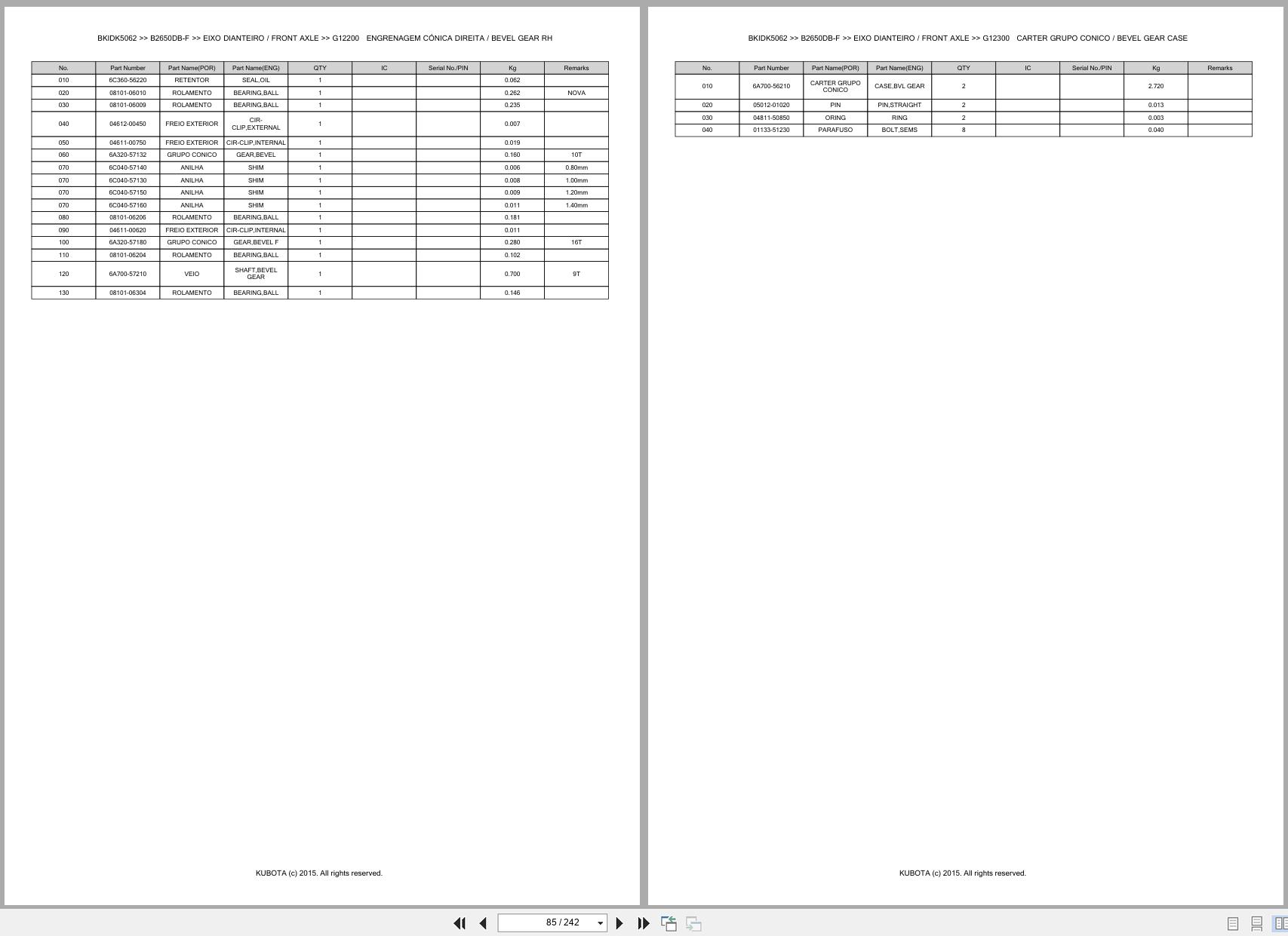 Kubota Compact Tractor B2650DB F Spare Parts Catalog EN PT (2)